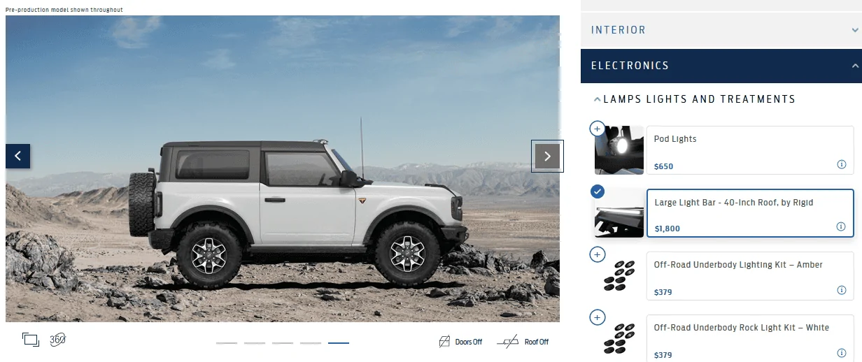 Ford Bronco How does the lightbar attach? build and price bug? bronco lightbar