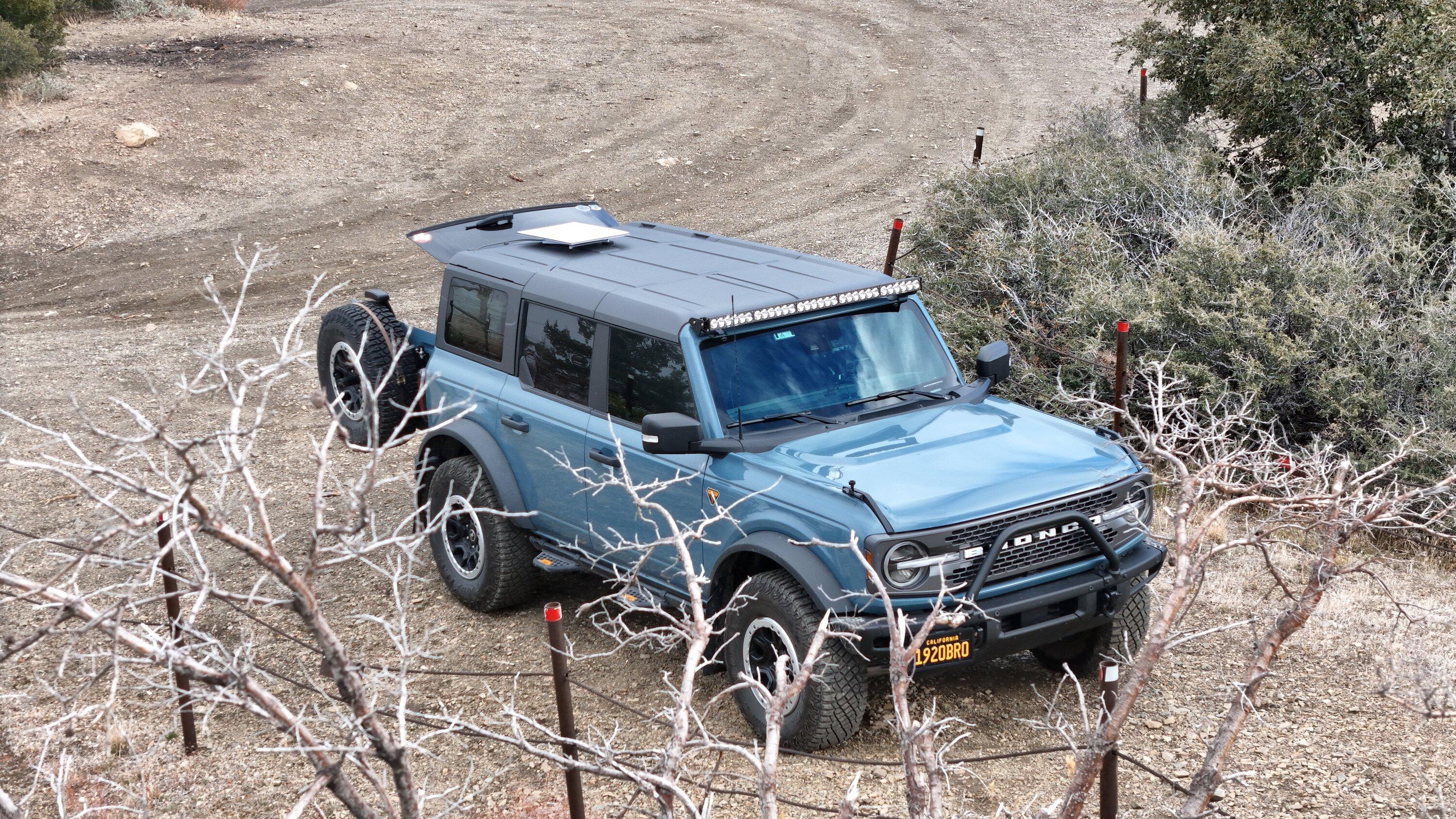 Ford Bronco 3rd gen Starlink mobile tested in the canyon - mounted on MIC hard top! (Replacement equipped with magnetic bracket) dji_fly_20240121_143814_0328_1705889136279_photo