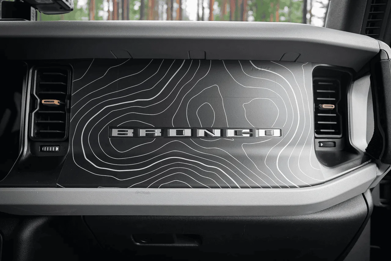 Ford Bronco StickerFab Topological Dash Overlays w/ Safety Airbag Cutouts 1705935305789