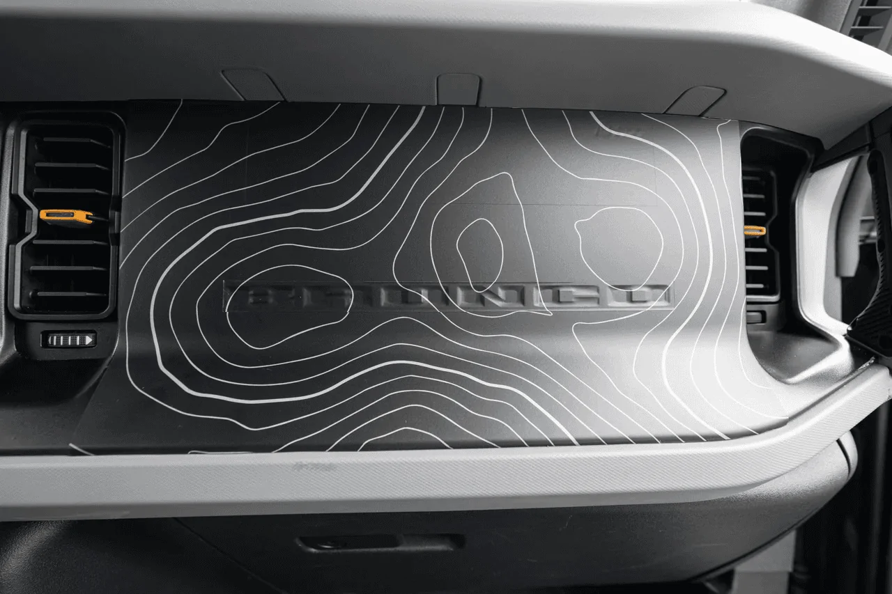 Ford Bronco StickerFab Topological Dash Overlays w/ Safety Airbag Cutouts 1705935312161