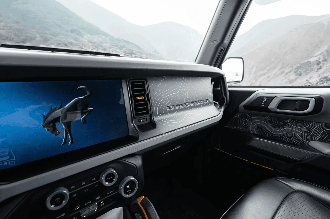 Ford Bronco StickerFab Topological Dash Overlays w/ Safety Airbag Cutouts 1705935318548