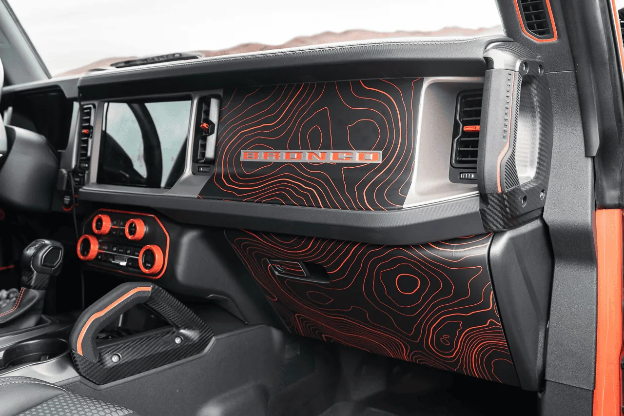 Ford Bronco StickerFab Topological Dash Overlays w/ Safety Airbag Cutouts 1705935346459