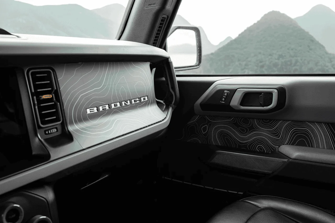 Ford Bronco StickerFab Topological Dash Overlays w/ Safety Airbag Cutouts 1705935352594