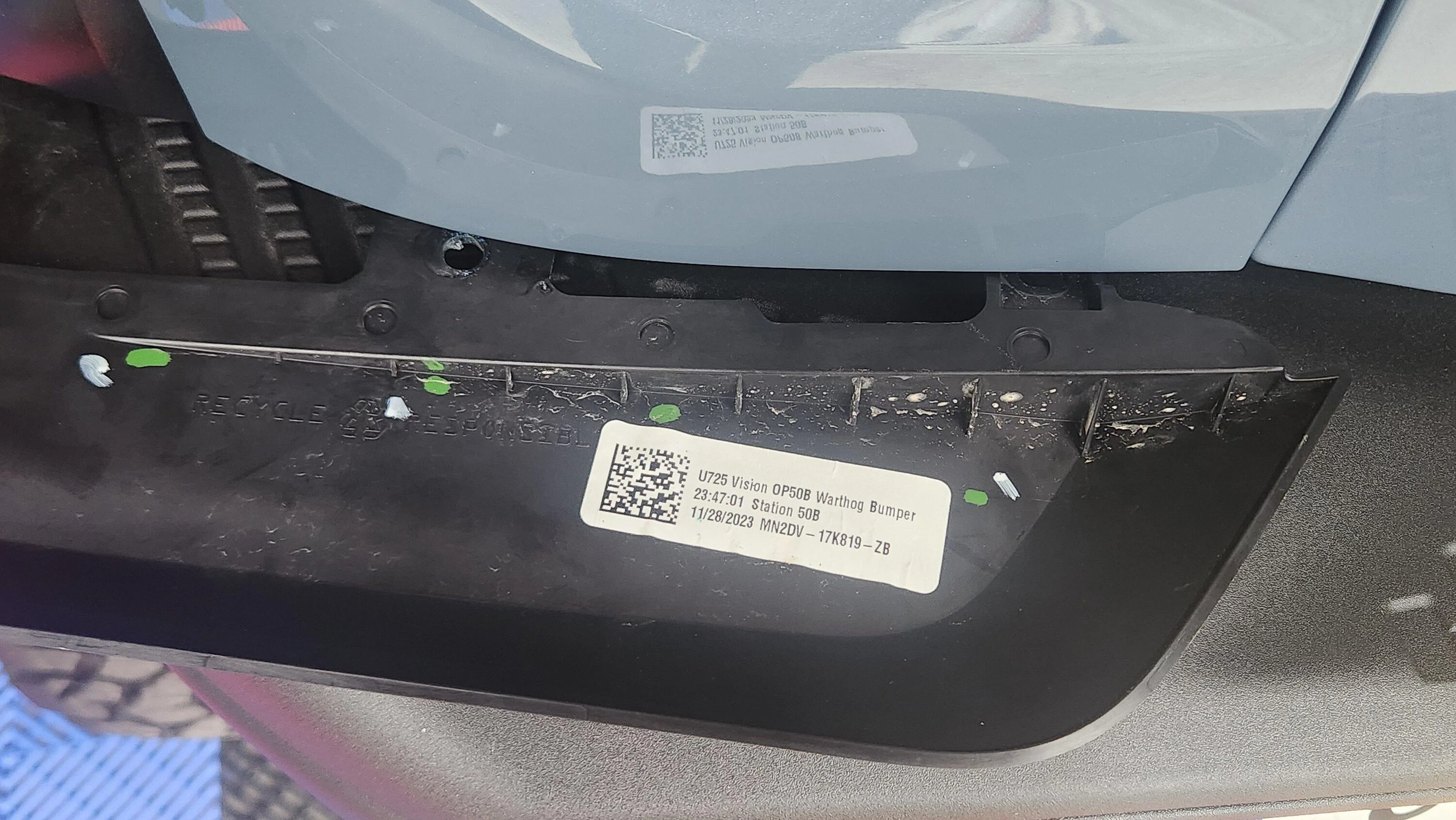 Ford Bronco "Warthog" printed on backside of 2 front air deflectors 20240123_150953
