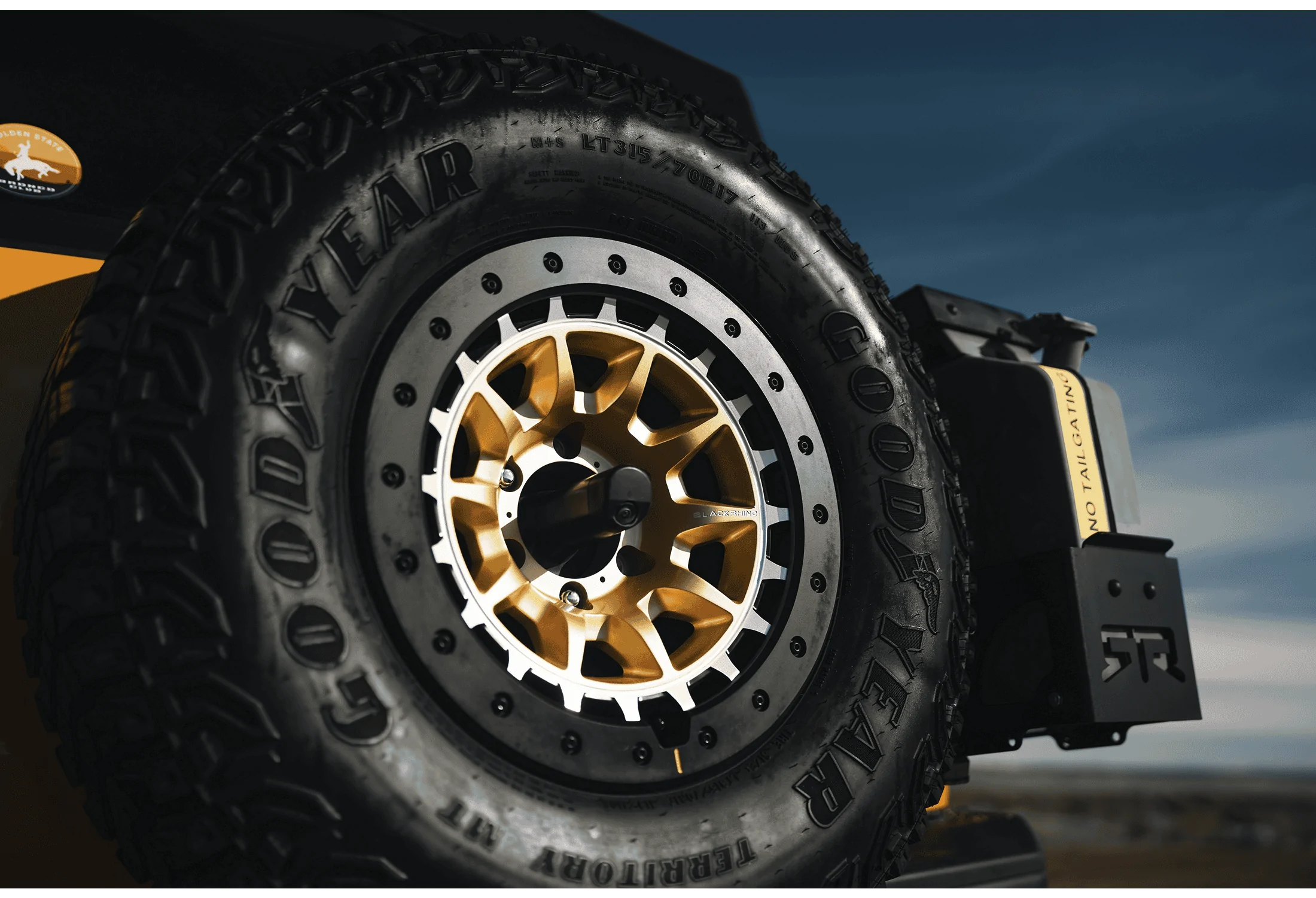 Ford Bronco NEW: Black Rhino Tusk BR016 | Removable Rock Guard Ring ino-tusk-br016-matte%20gold%20machined%20ring-17x8
