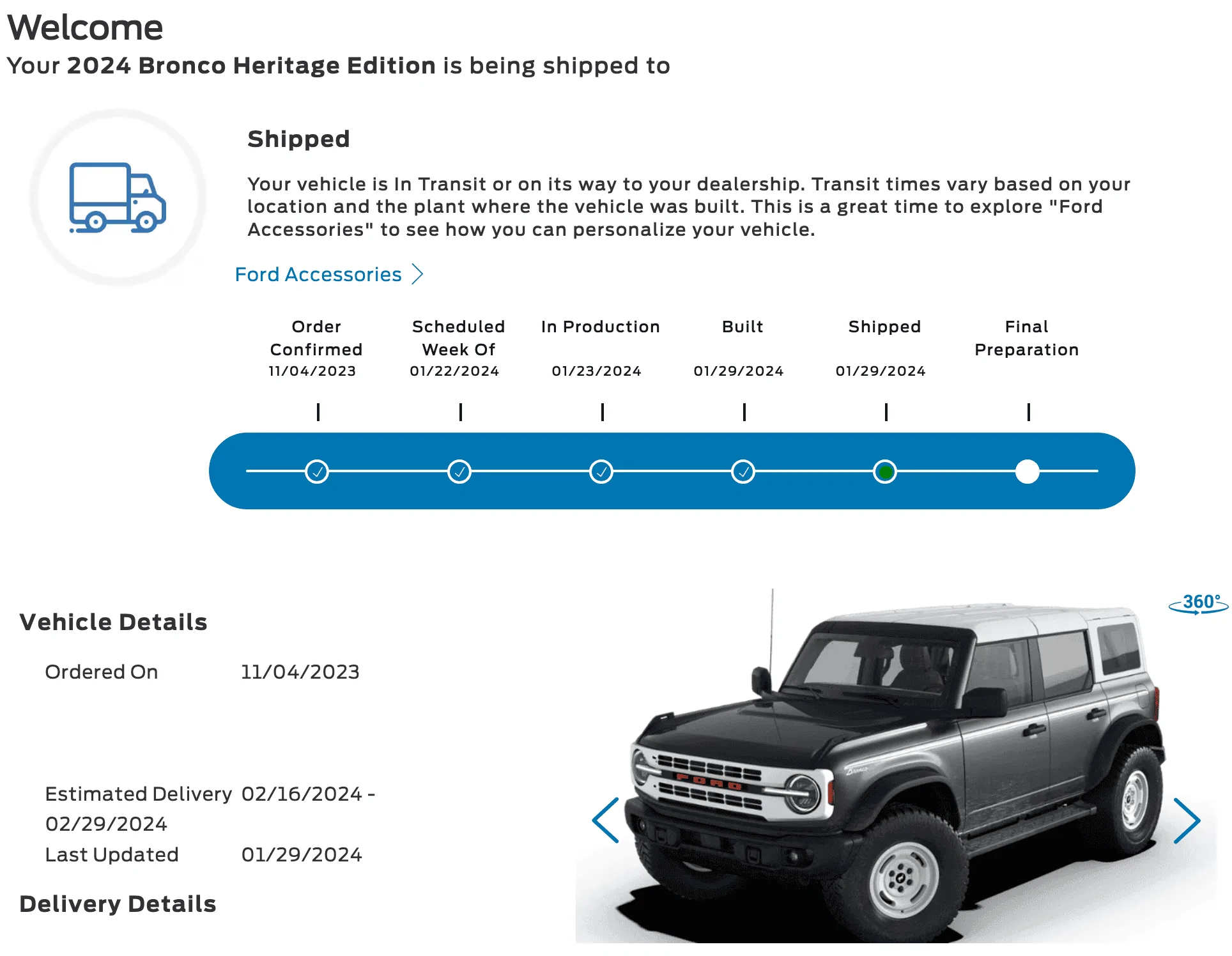 Ford Bronco Bronco Build Week 1/22/2024 Screenshot 2024-01-30 at 7.52.52 PM