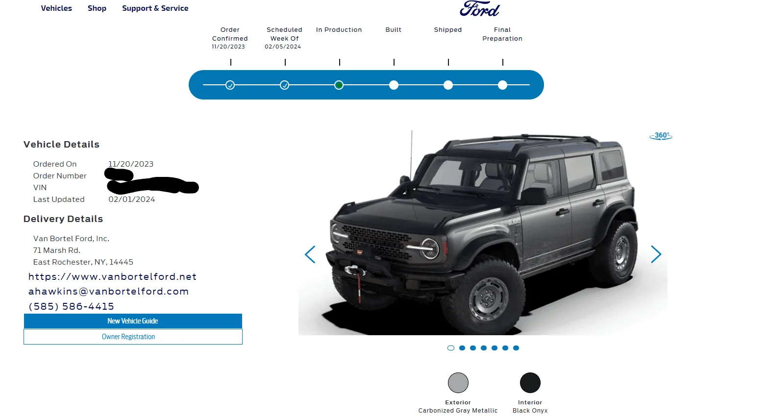 Ford Bronco Bronco build week 2/05/2024 Screenshot 2024-02-01 160938