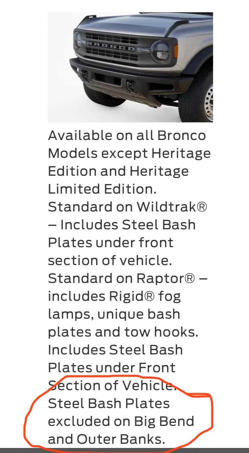 Ford Bronco Front bash plate for modular bumper IMG_1579