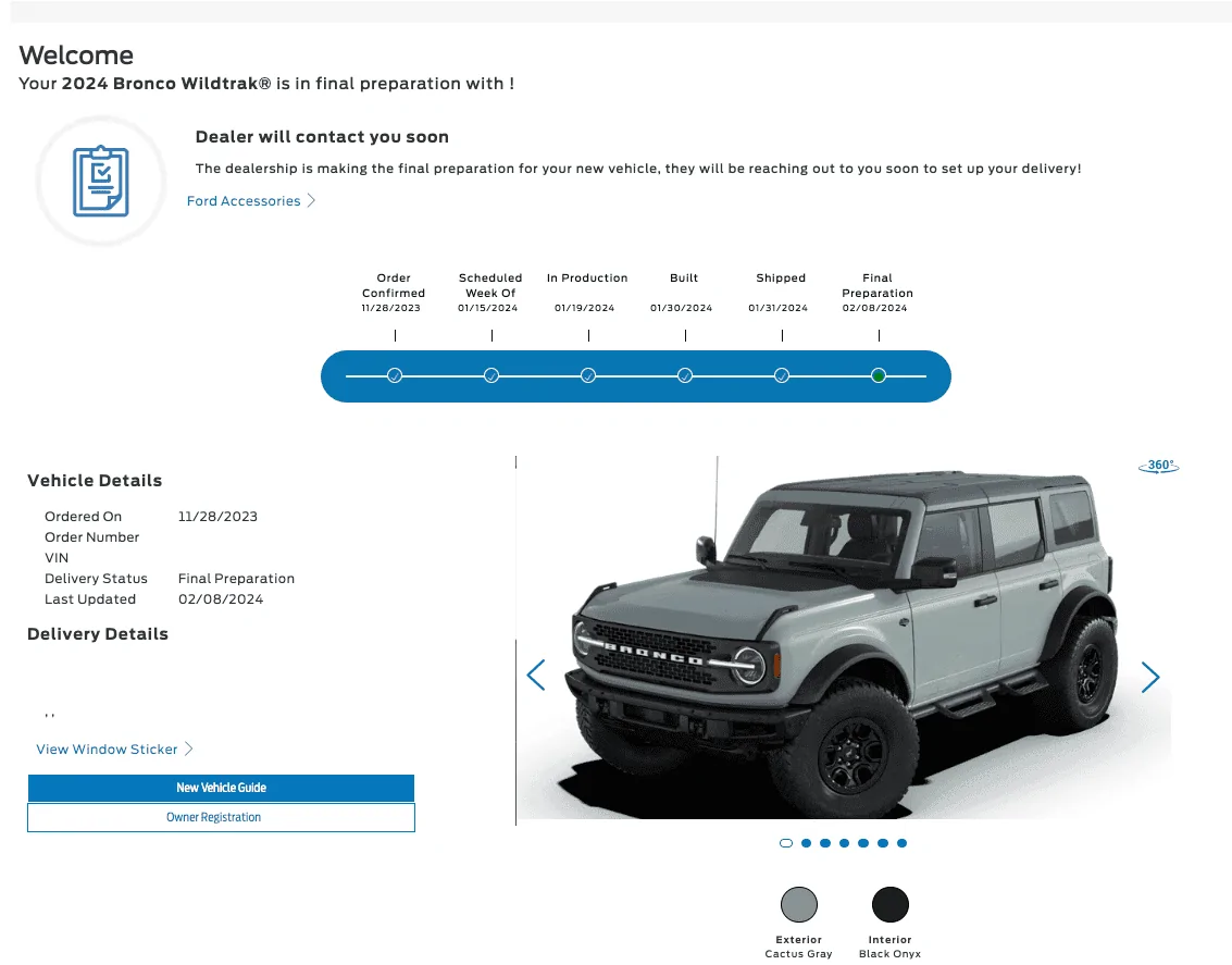 Ford Bronco Bronco Build Week 1/15/2024 Screenshot 2024-02-09 at 11.22.09 AM