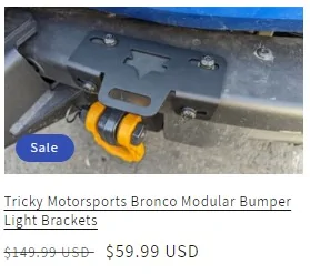 Ford Bronco Anyone running 2 lights on the front bumper? Screenshot 2024-02-10 153829