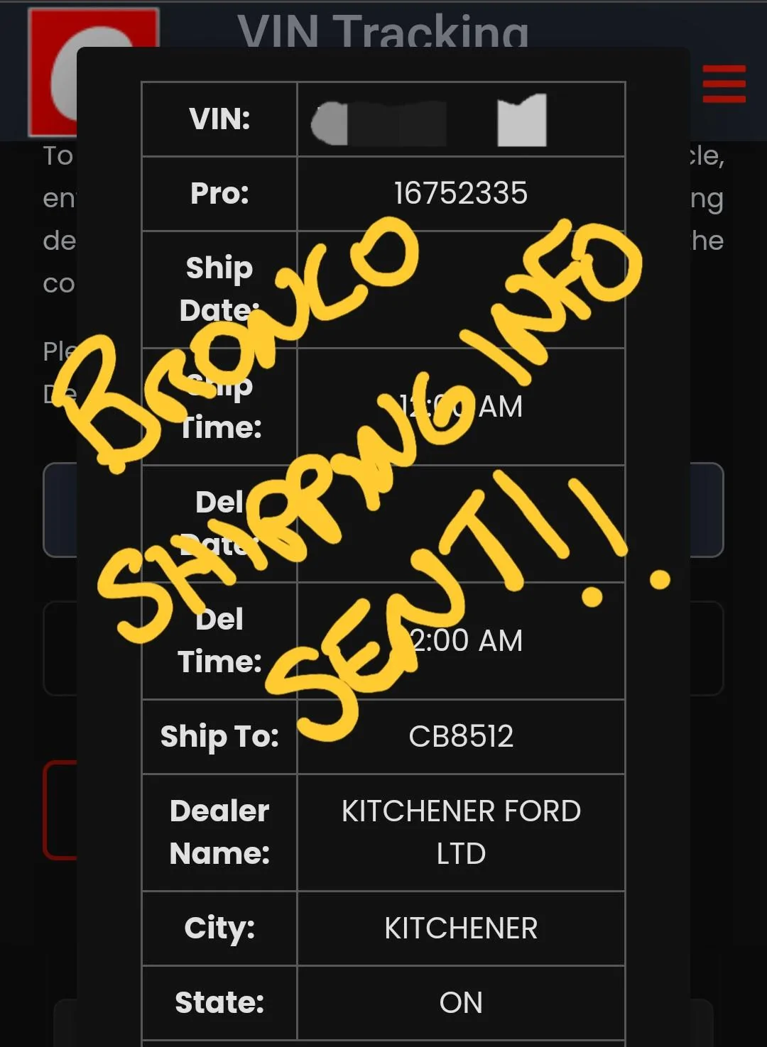 Ford Bronco Bronco Build Week 02/12/2024 1000011224