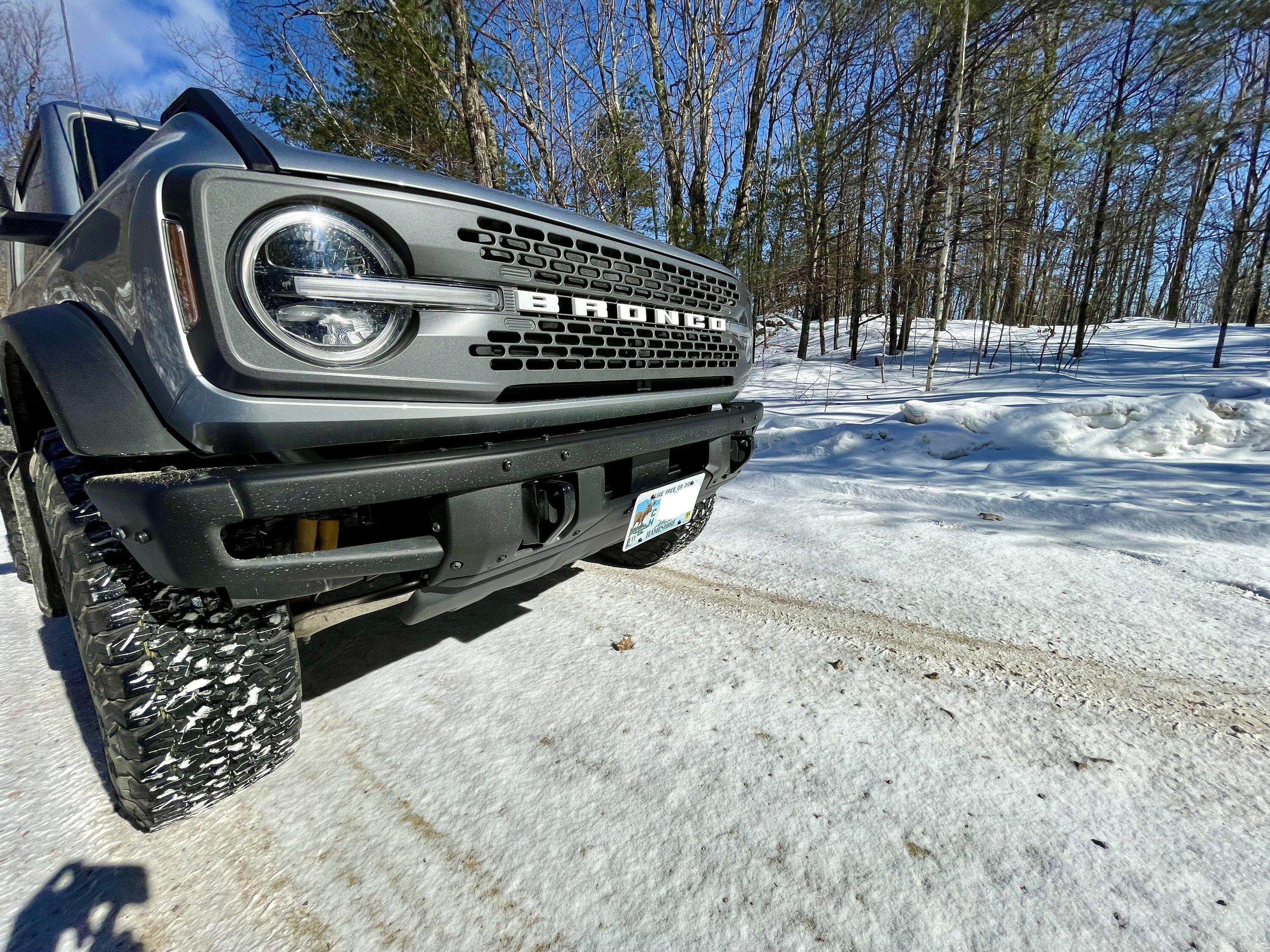 Ford Bronco License plate location Front Bumper angle