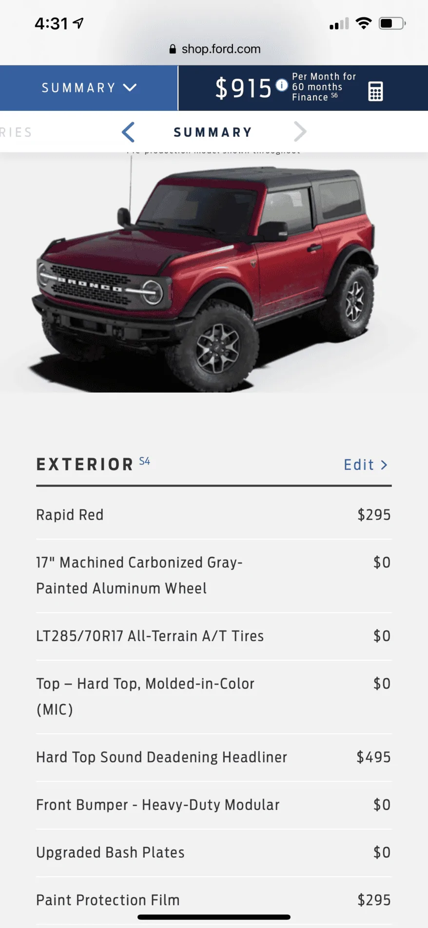 Ford Bronco **CORRECTED** BUILD & PRICE REFERENCE GUIDE for 2021 Bronco! E1C22F0C-C6EA-4BFC-942F-15DAC26E74DB