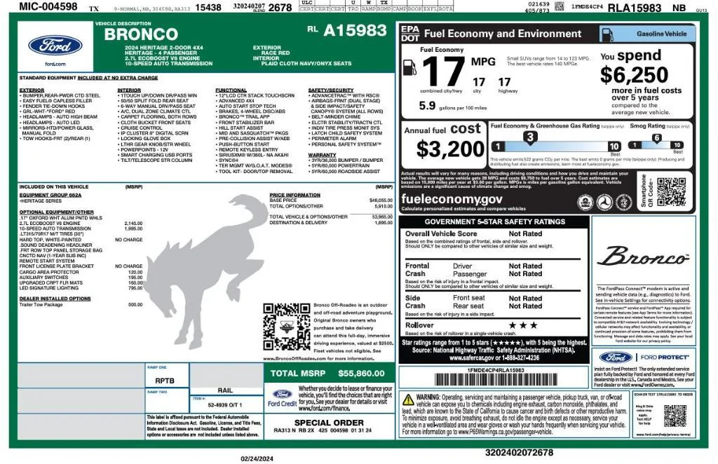 Ford Bronco 2024 Heritage 2 Door 551271fd-1be9-4dda-b653-42b0cd0e4e5c