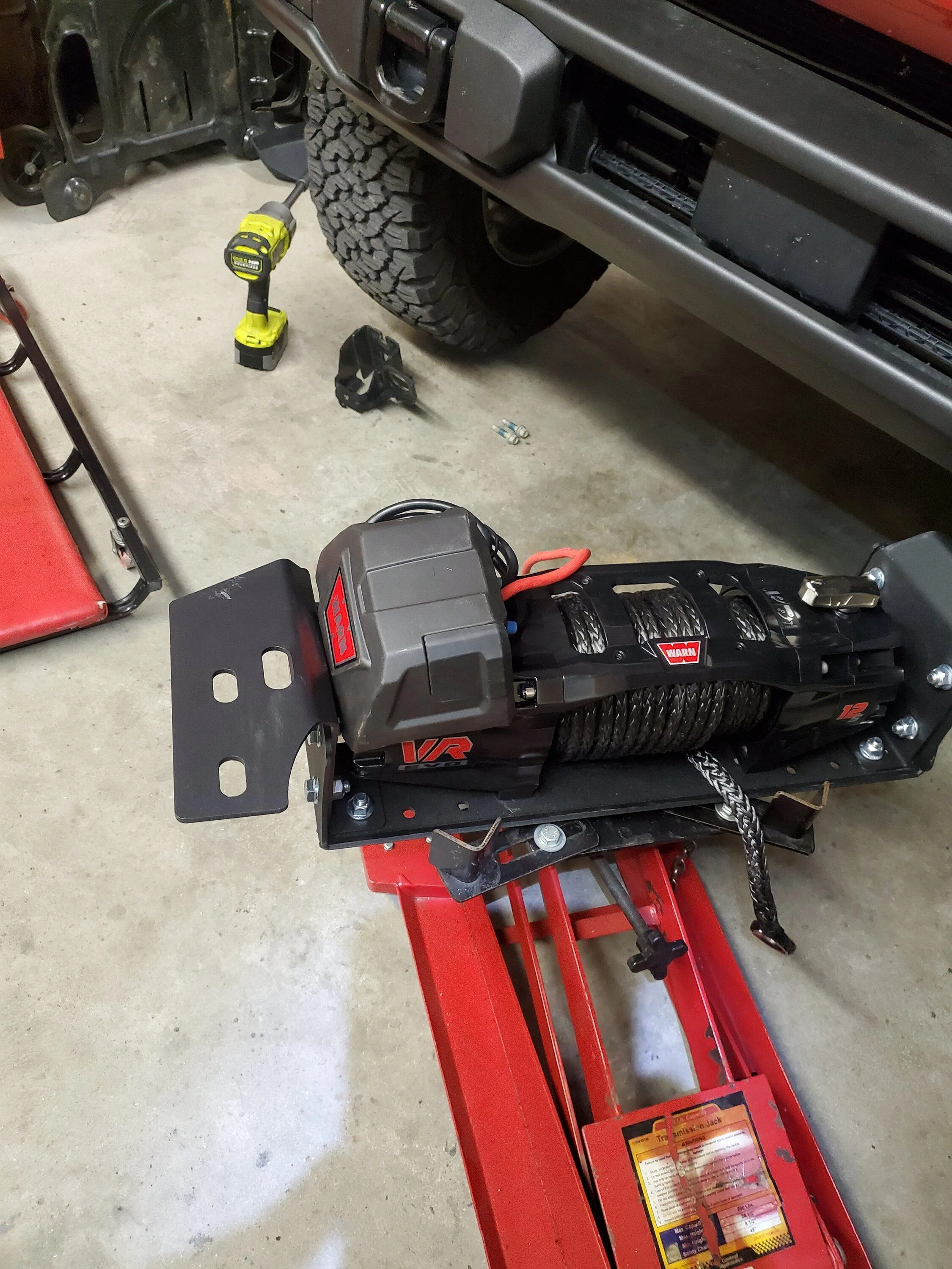 Ford Bronco RC hidden winch mount install, 2.7 w/ "capable" bumper & Warn VR Evo 20240110_212807