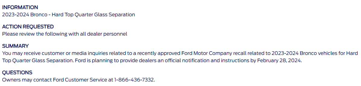 Ford Bronco Production Stuck Check-In - Mod top issue? image