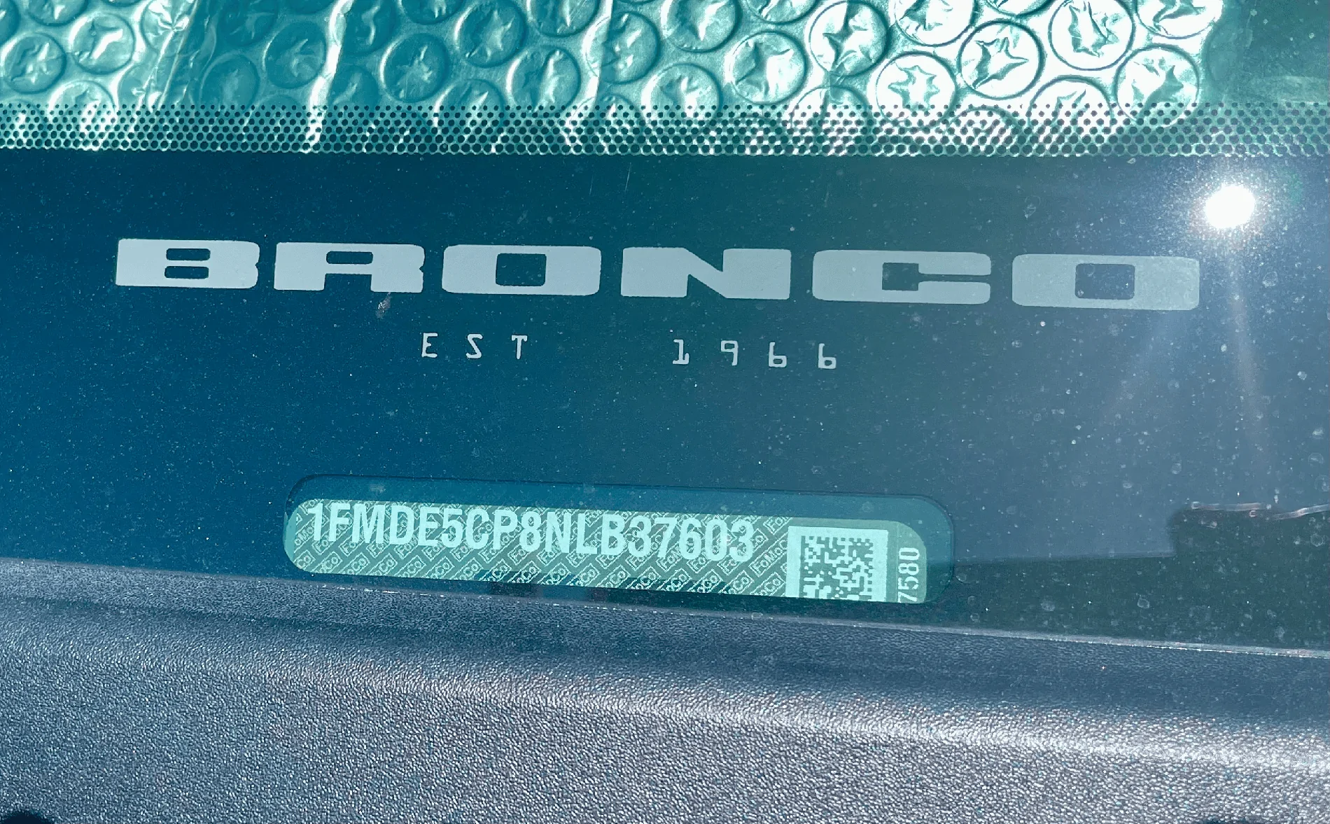 Ford Bronco Where the hell is my VIN?! Missing Windshield VIN Dash Mount VIN Tag