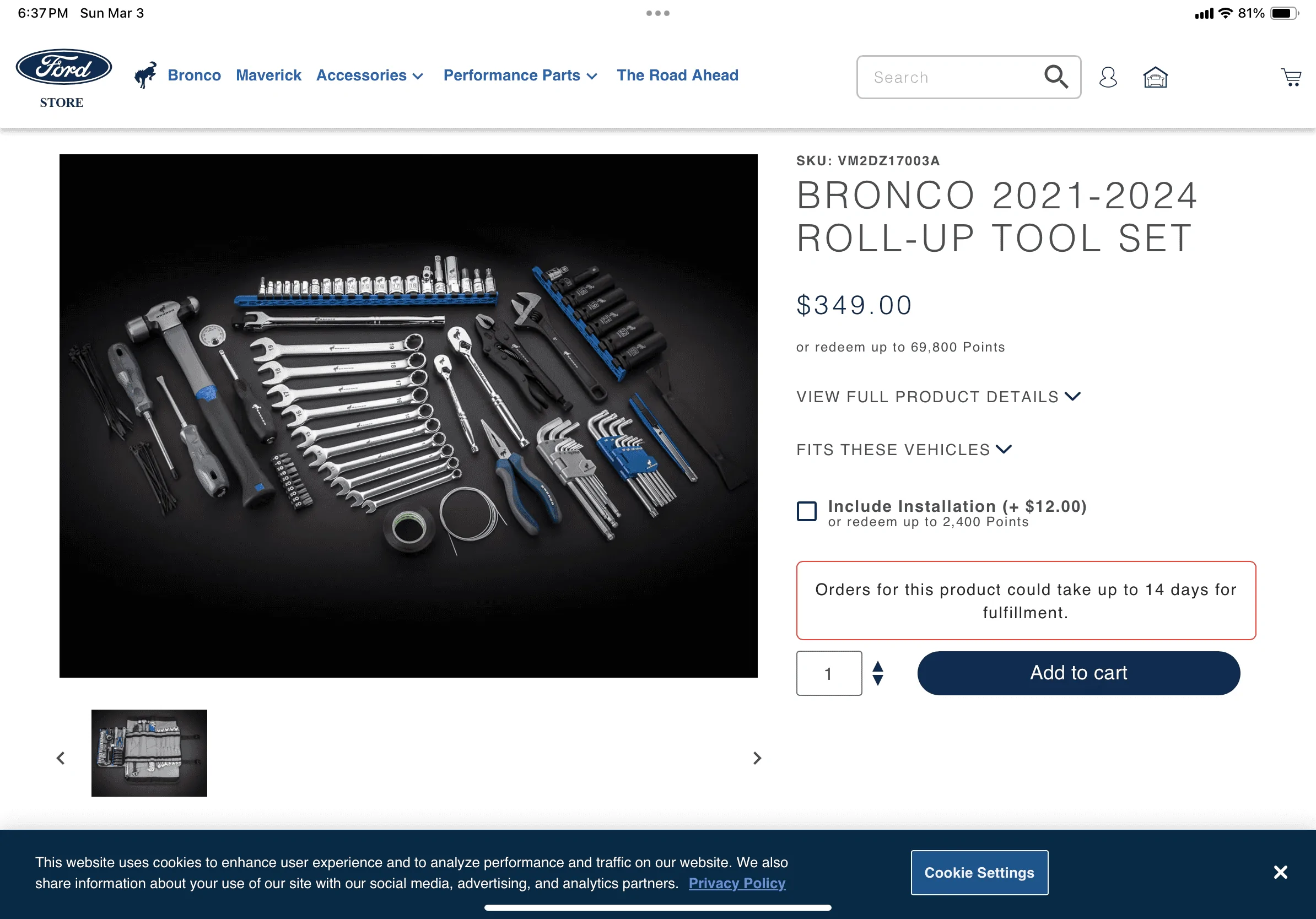 Ford Bronco Bronco Branded Tools Roll-up Kit IMG_3264