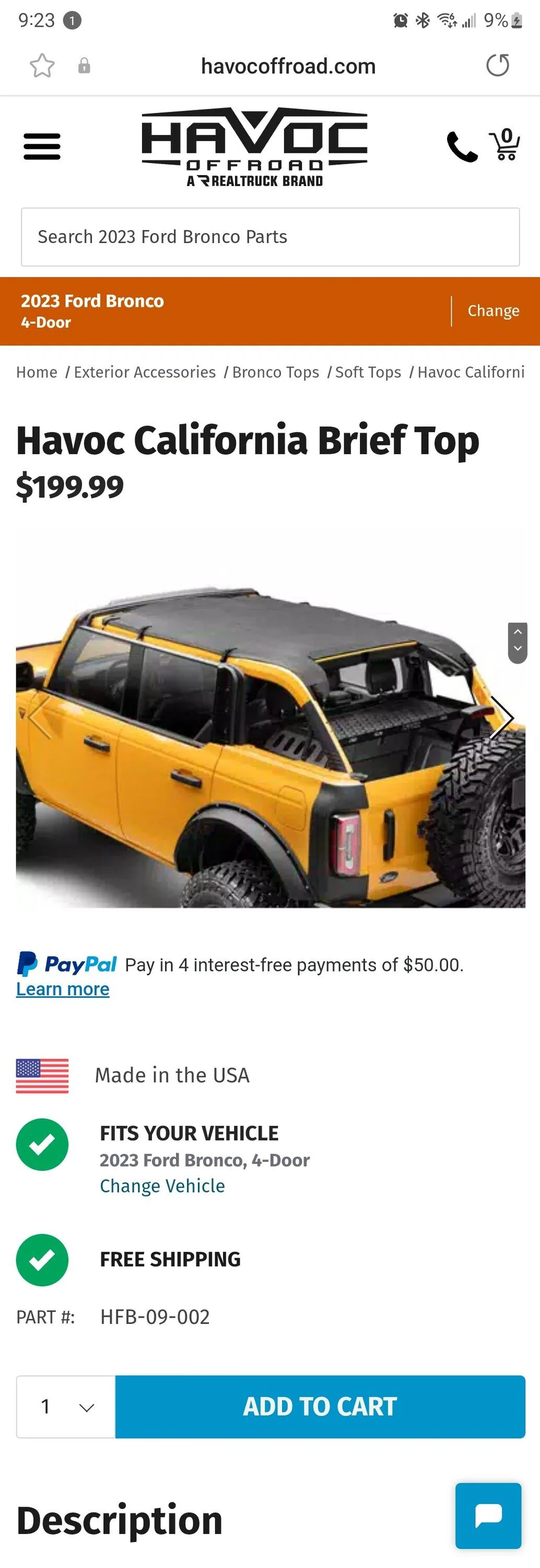 Ford Bronco Waterproof sunshade / emergency soft top for rain? Screenshot_20240305_212315_Samsung Internet