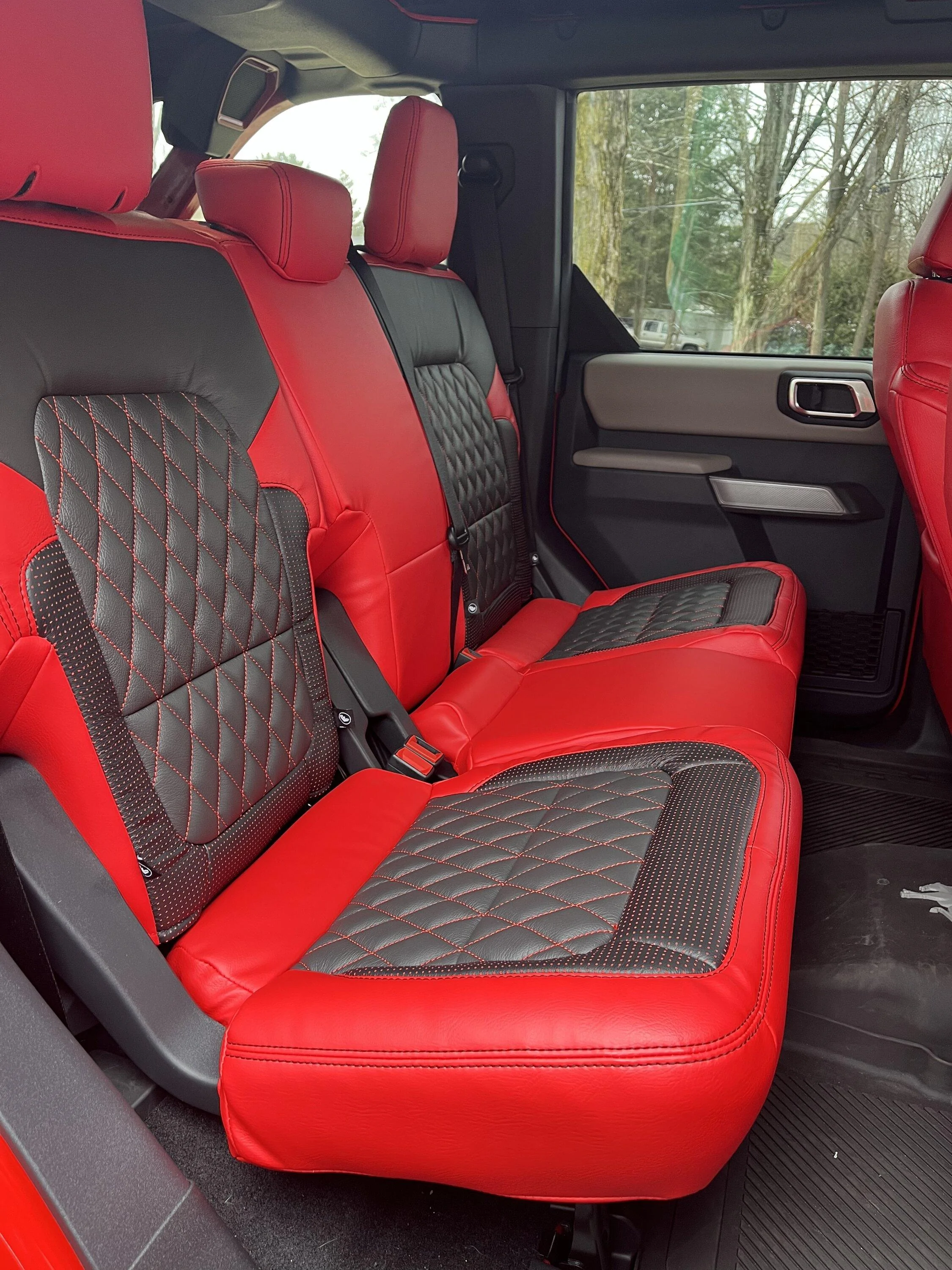 Ford Bronco Katzkin (Salsa Red / Dark Graphite) matched to Race Red Wildtrak 819DF7FD-CE08-430A-8100-9D27FBE2A37C