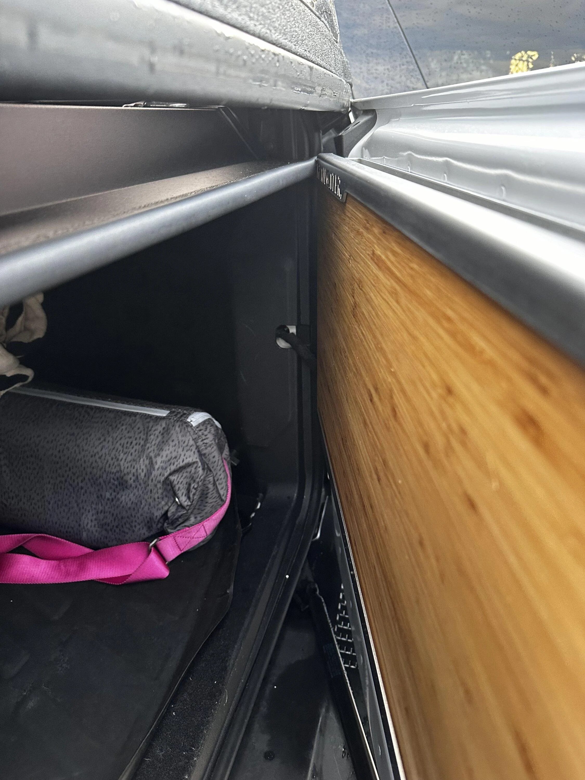 Ford Bronco Ford tailgate table interferes with cargo area enclosure IMG_9964