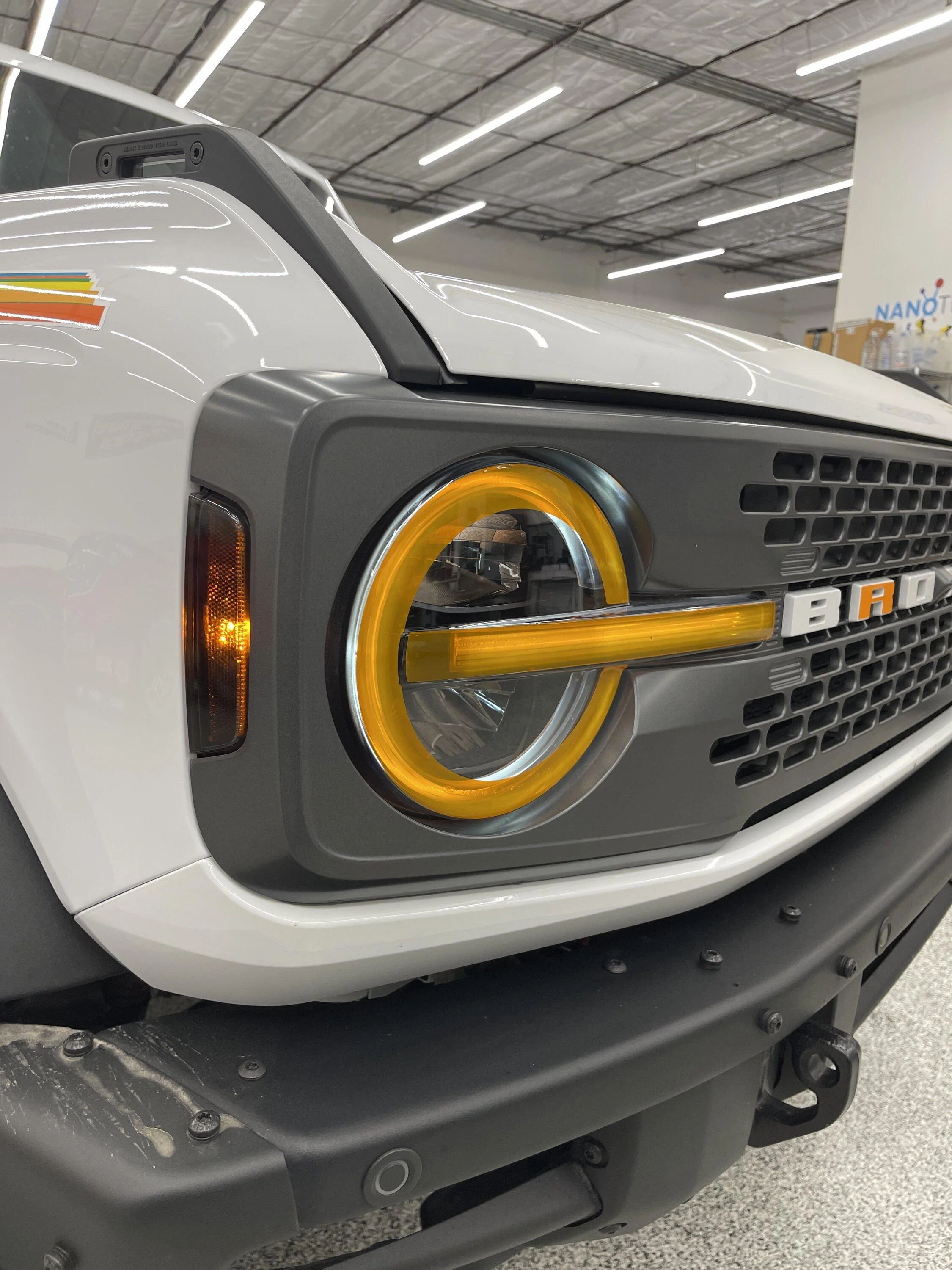 Ford Bronco 🆕 Bronco Raptor Look Headlights Lens Tint Full Orange On Sid