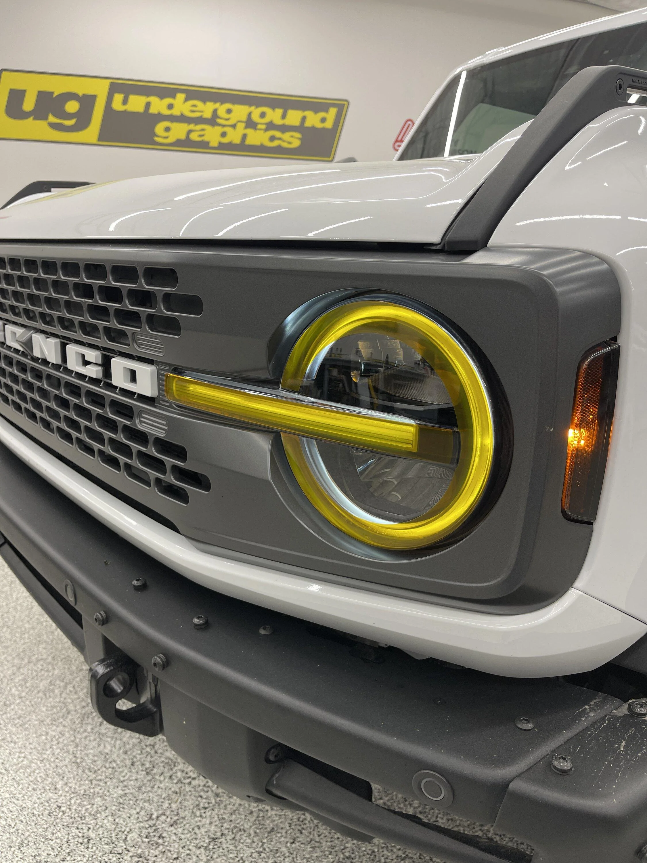 Ford Bronco 🆕 Bronco Raptor Look Headlights Lens Tint Full Yellow On sid