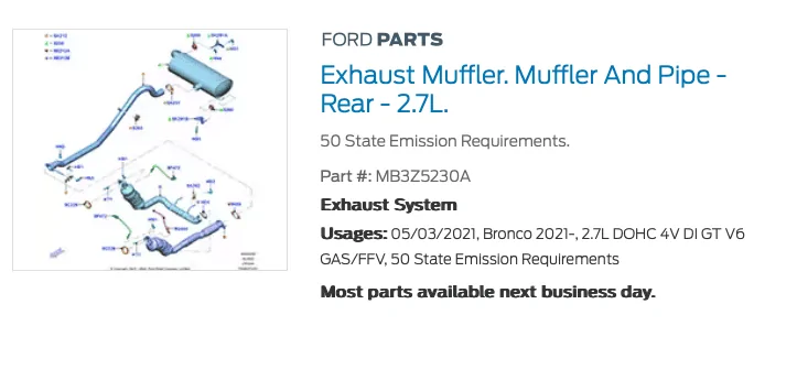 Ford Bronco Muffler/Exhaust Question 2.7l vs 2.3l Screenshot 2024-03-09 at 12.04.21 PM