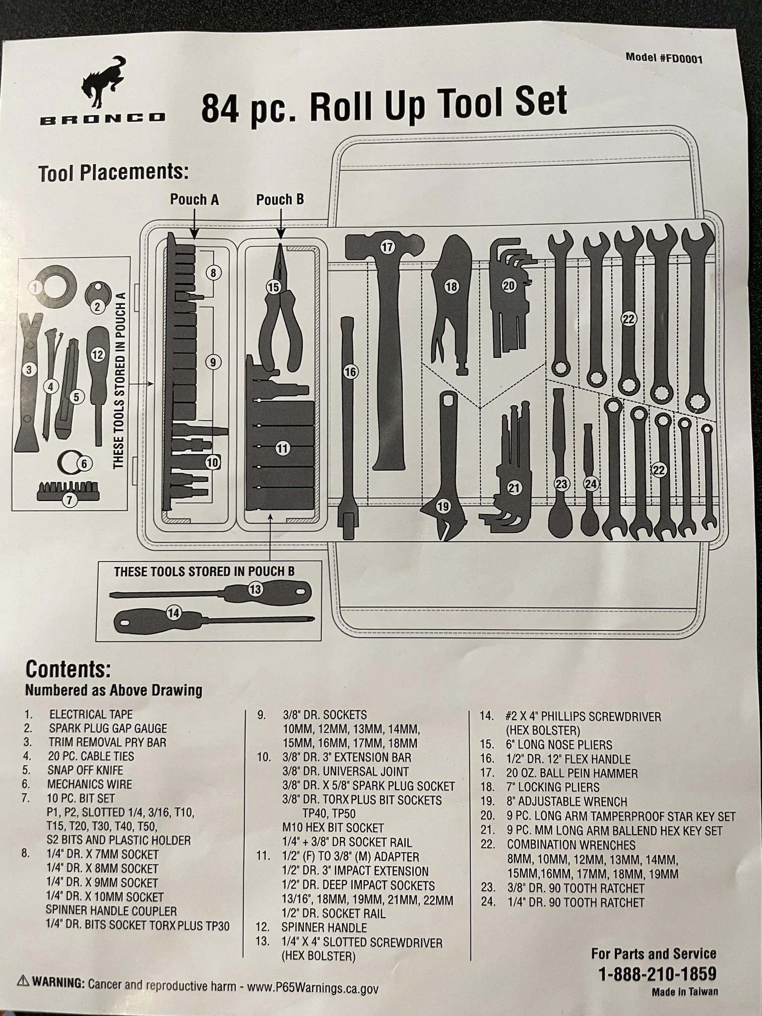Ford Bronco Bronco Branded Tools Roll-up Kit IMG_3001