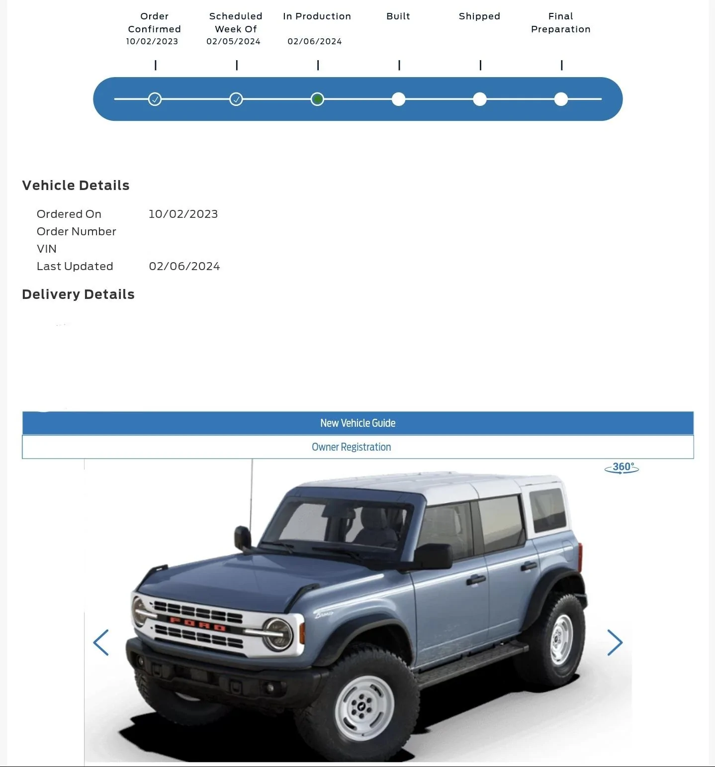 Ford Bronco Bronco build week 2/05/2024 1000004066