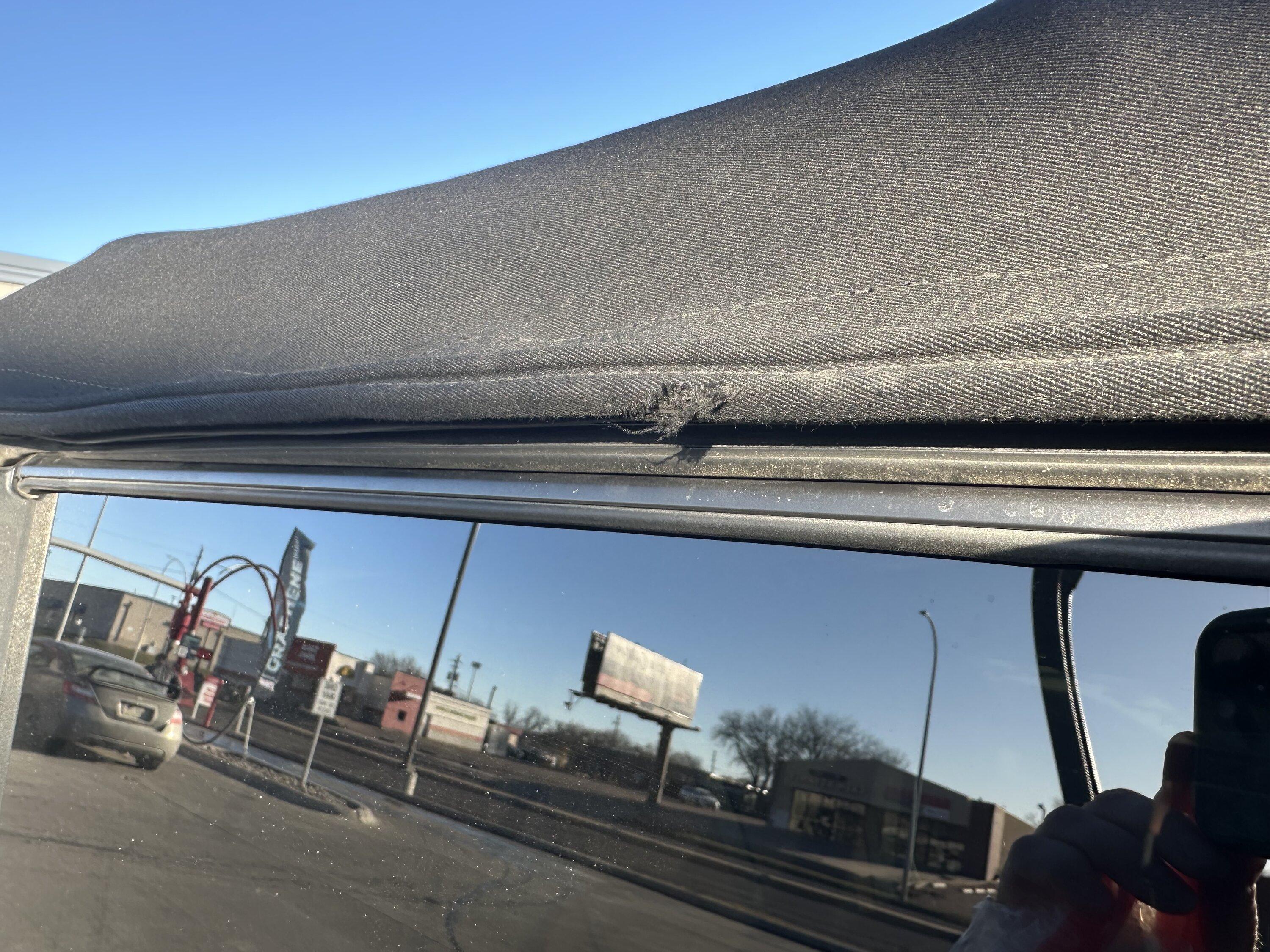 Ford Bronco Soft Top Misaligned and Wearing A Hole IMG_0968