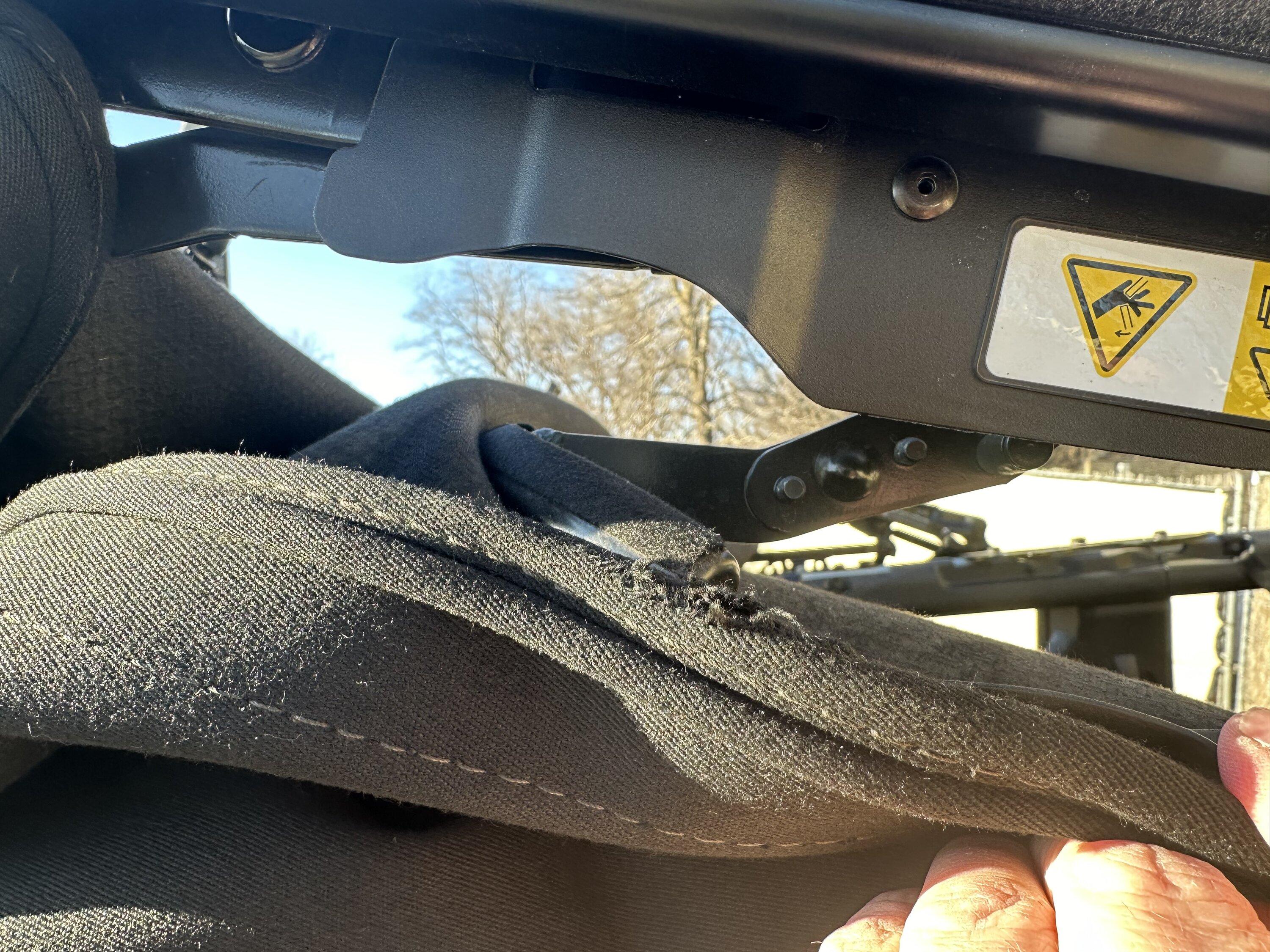 Ford Bronco Soft Top Misaligned and Wearing A Hole IMG_0970