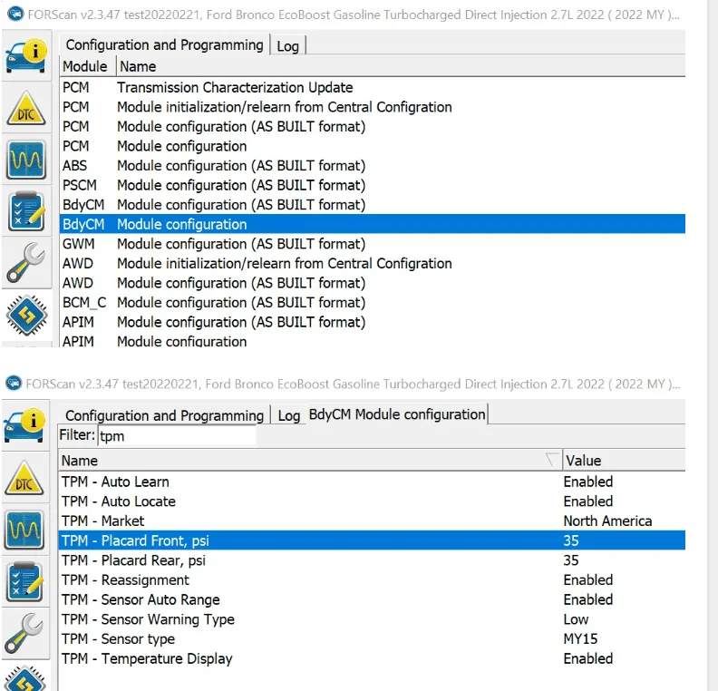 Ford Bronco Best FORScan changes to make? 1710429098475-46