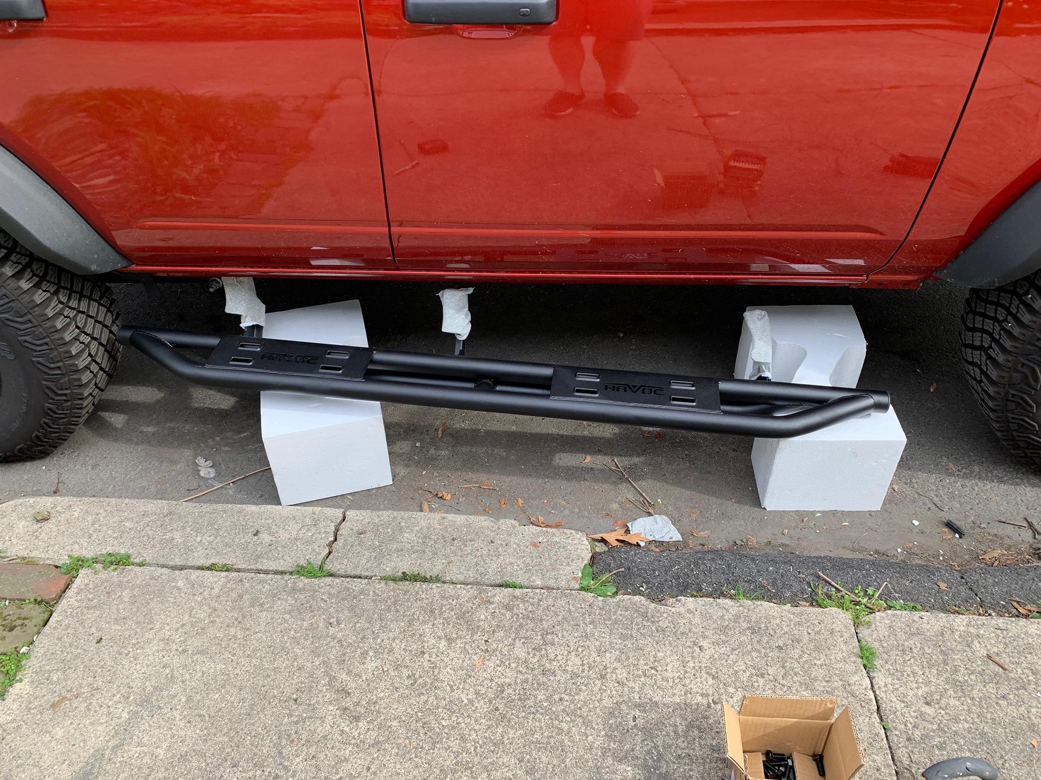 Ford Bronco Havoc Off-road Trailcrawler side steps/sliders installed IMG_0467