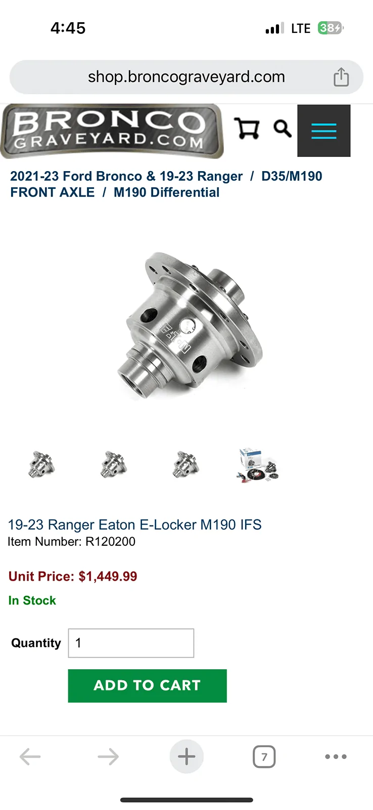 Ford Bronco M190 with eaton e-locker 46B7AD87-75A6-4C2F-B749-5AF376C3D454