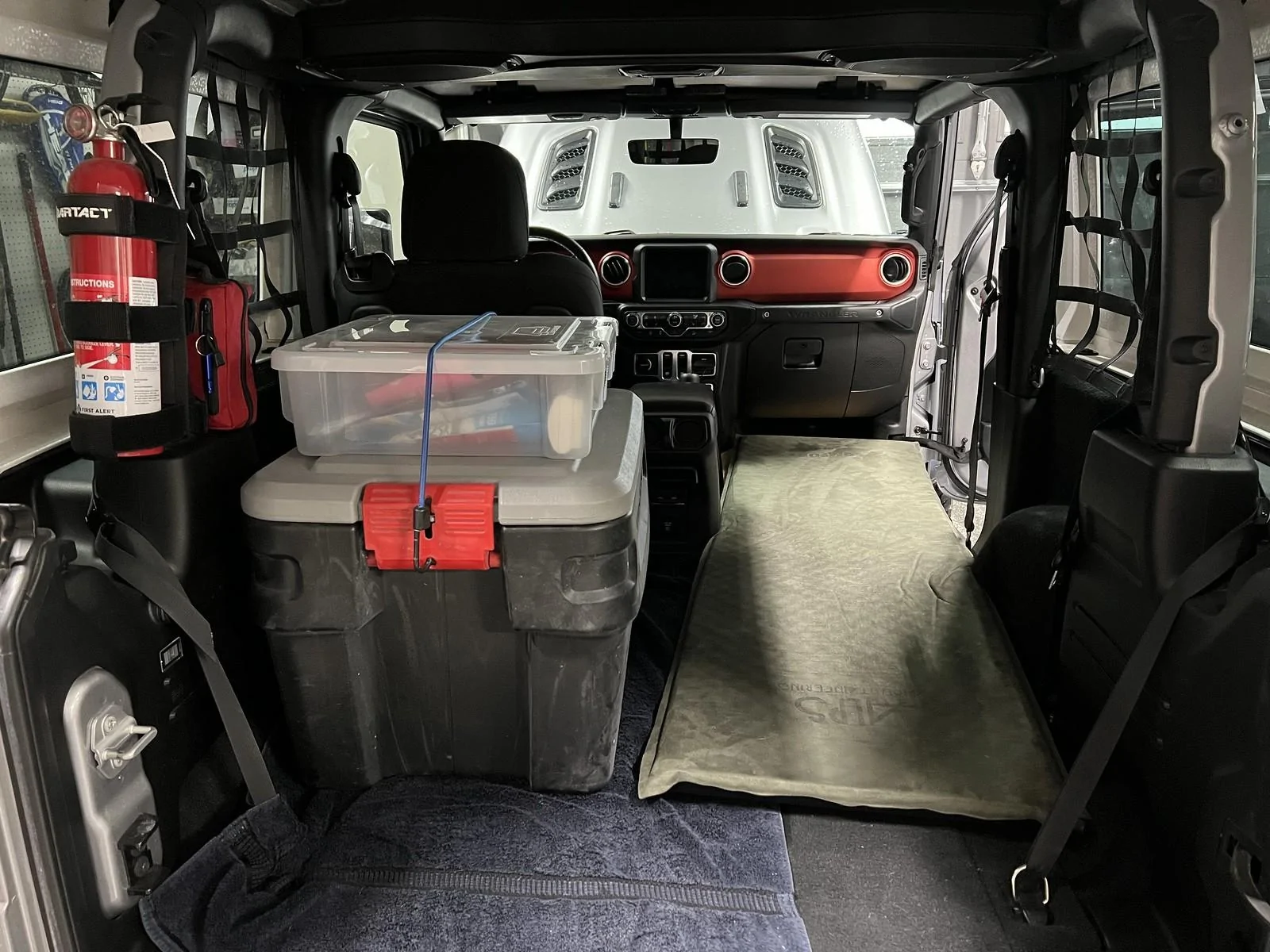 Ford Bronco Sleeping in 2 Door Bronco jeep-platform-3