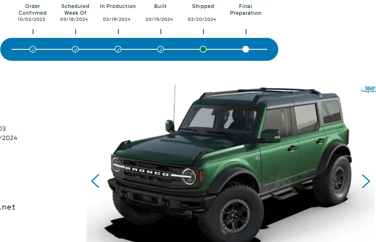 Ford Bronco Bronco Build Week 3/18/2024 1711060497842-j7