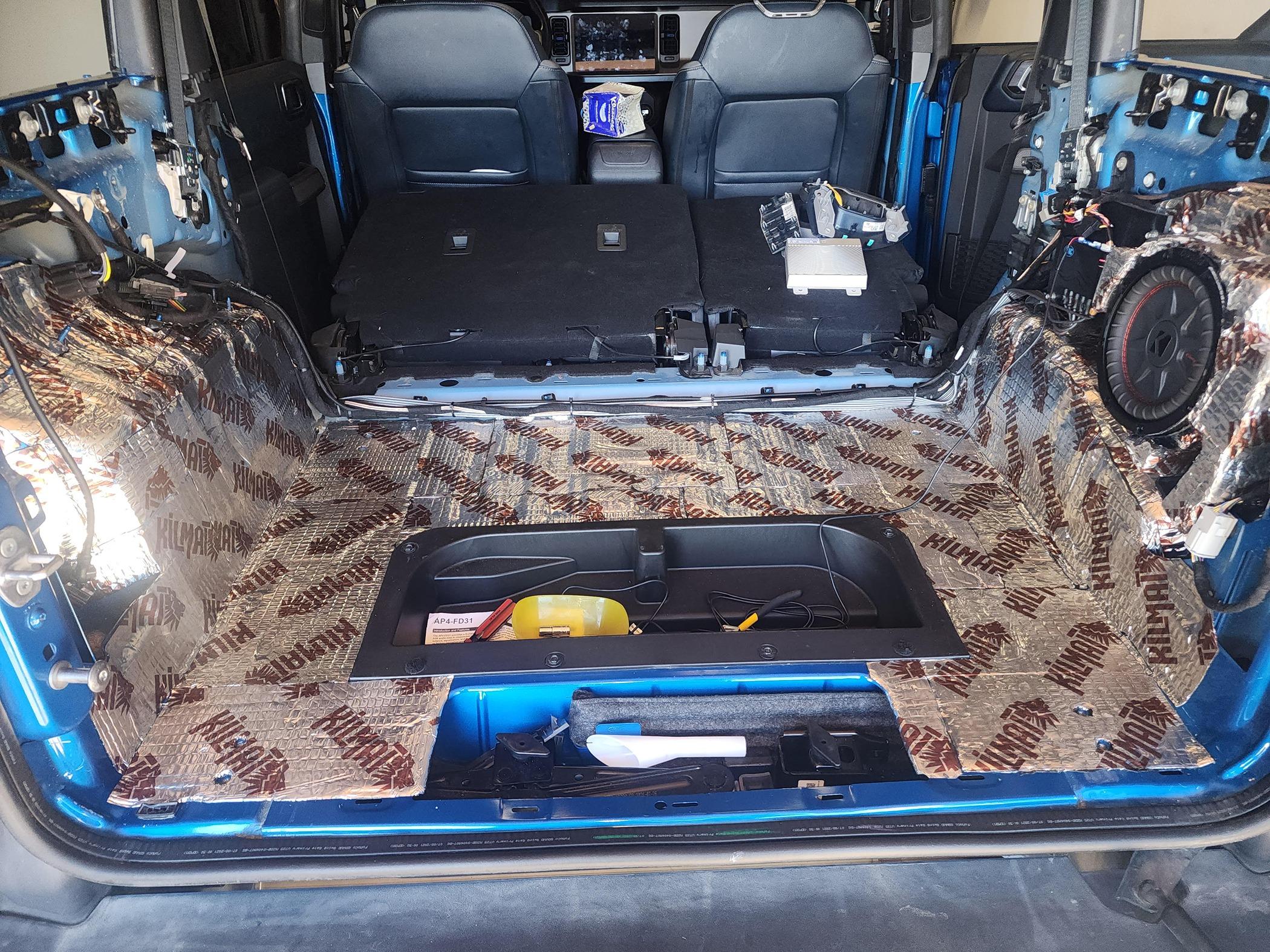 Ford Bronco B&O system full upgrade with Plugnplaykits #17 Back sound proofin