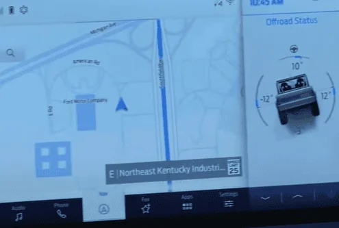 Ford Bronco Some differences in controls EB Info Screen