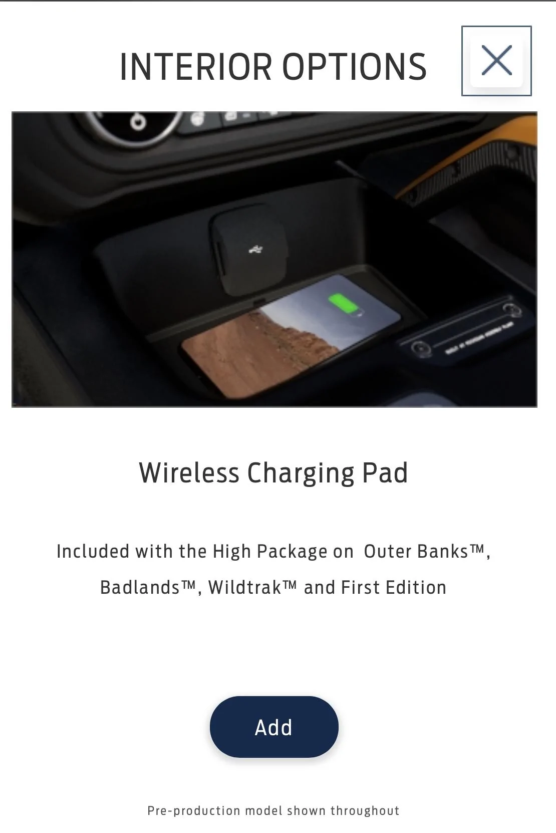 Ford Bronco Wireless Charger option DCED44F8-936B-415E-A6F8-E96AAF2E0FC7