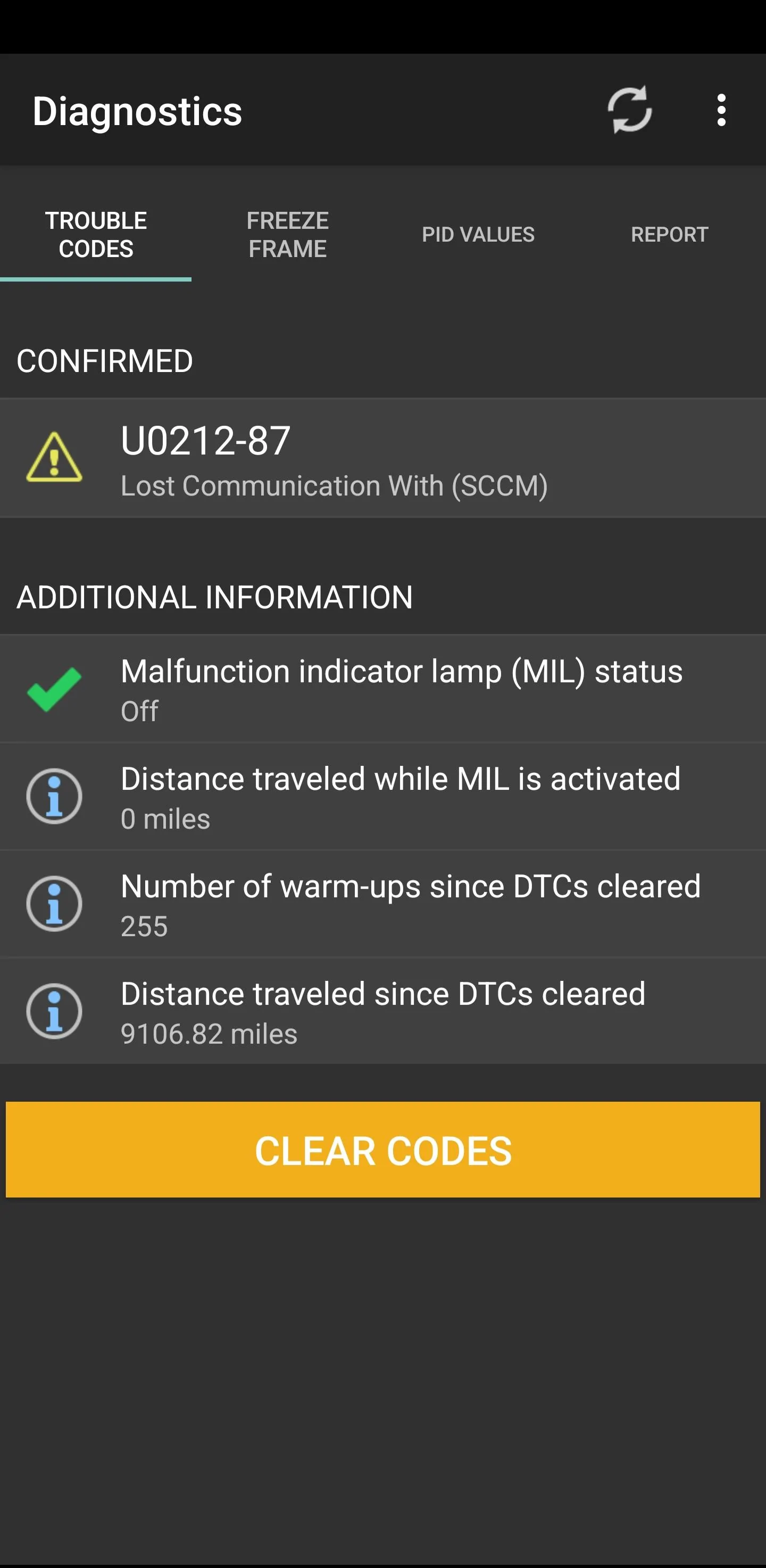 Ford Bronco Code U0212-87 SCCM no messages displayed 1000013605
