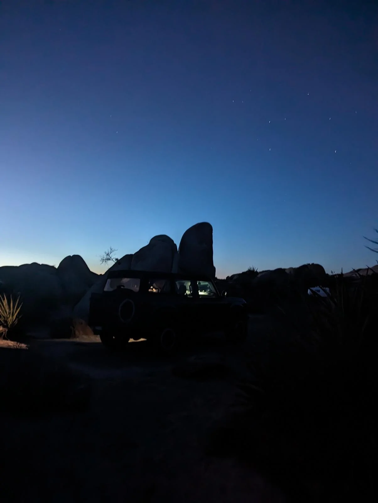 Ford Bronco Epic road trip, but had to say goodbye to my German Shepherd before we made it home Jumbo Rocks Night 2