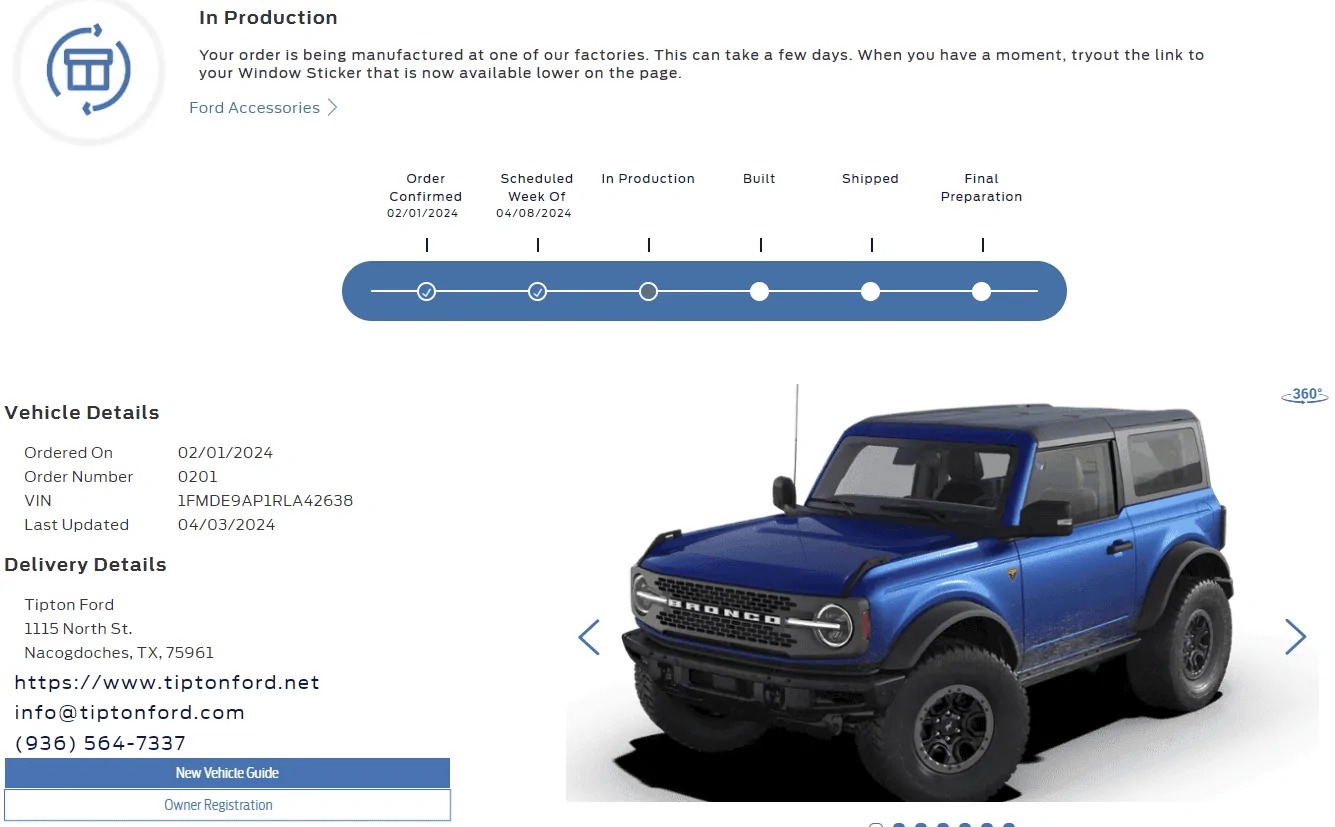 Ford Bronco Bronco Build Week 4/08/2024 1712167777024-eu