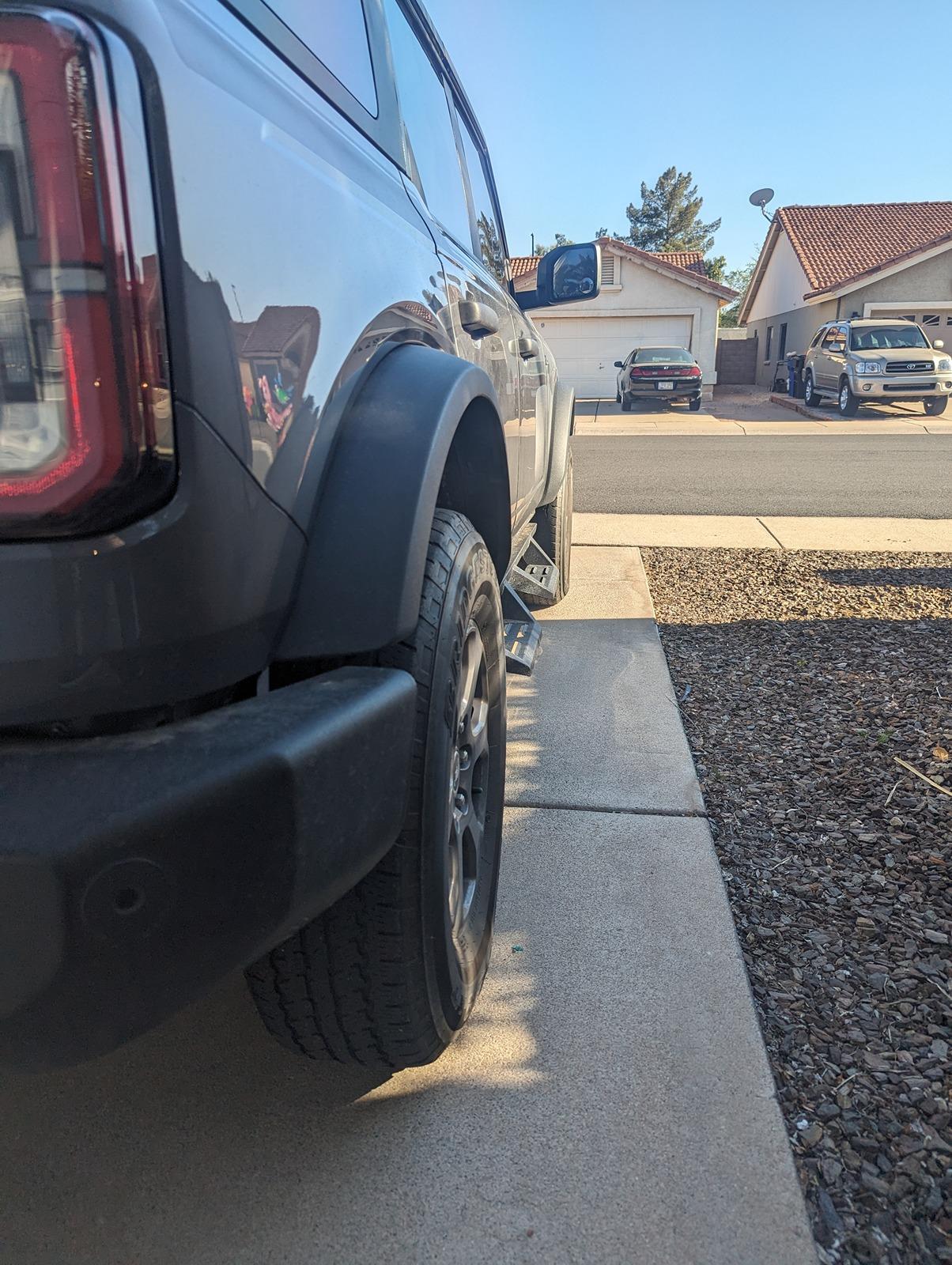 Ford Bronco 35's on stock Big Bend wheels. PXL_20240329_233250287
