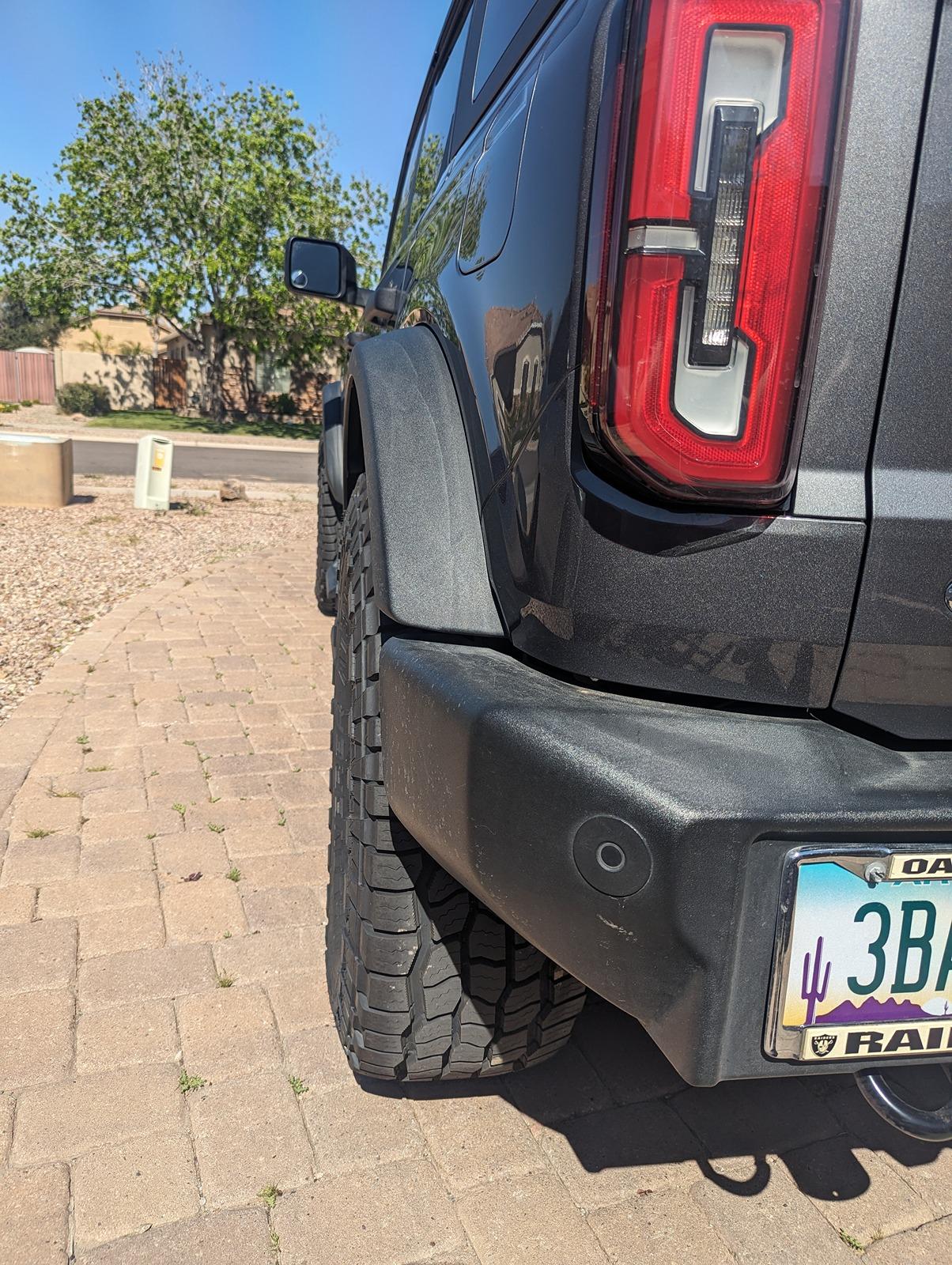 Ford Bronco 35's on stock Big Bend wheels. PXL_20240330_213004628