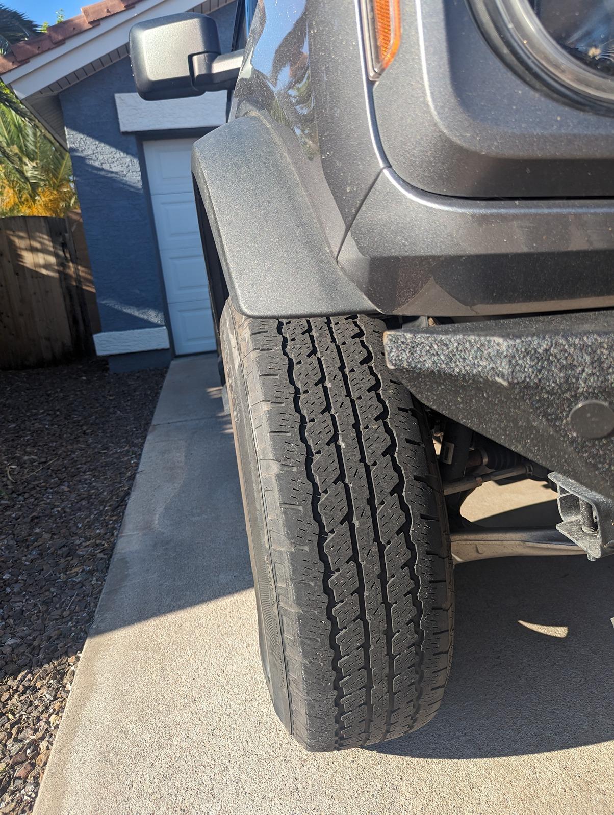 Ford Bronco 35's on stock Big Bend wheels. PXL_20240329_233210326