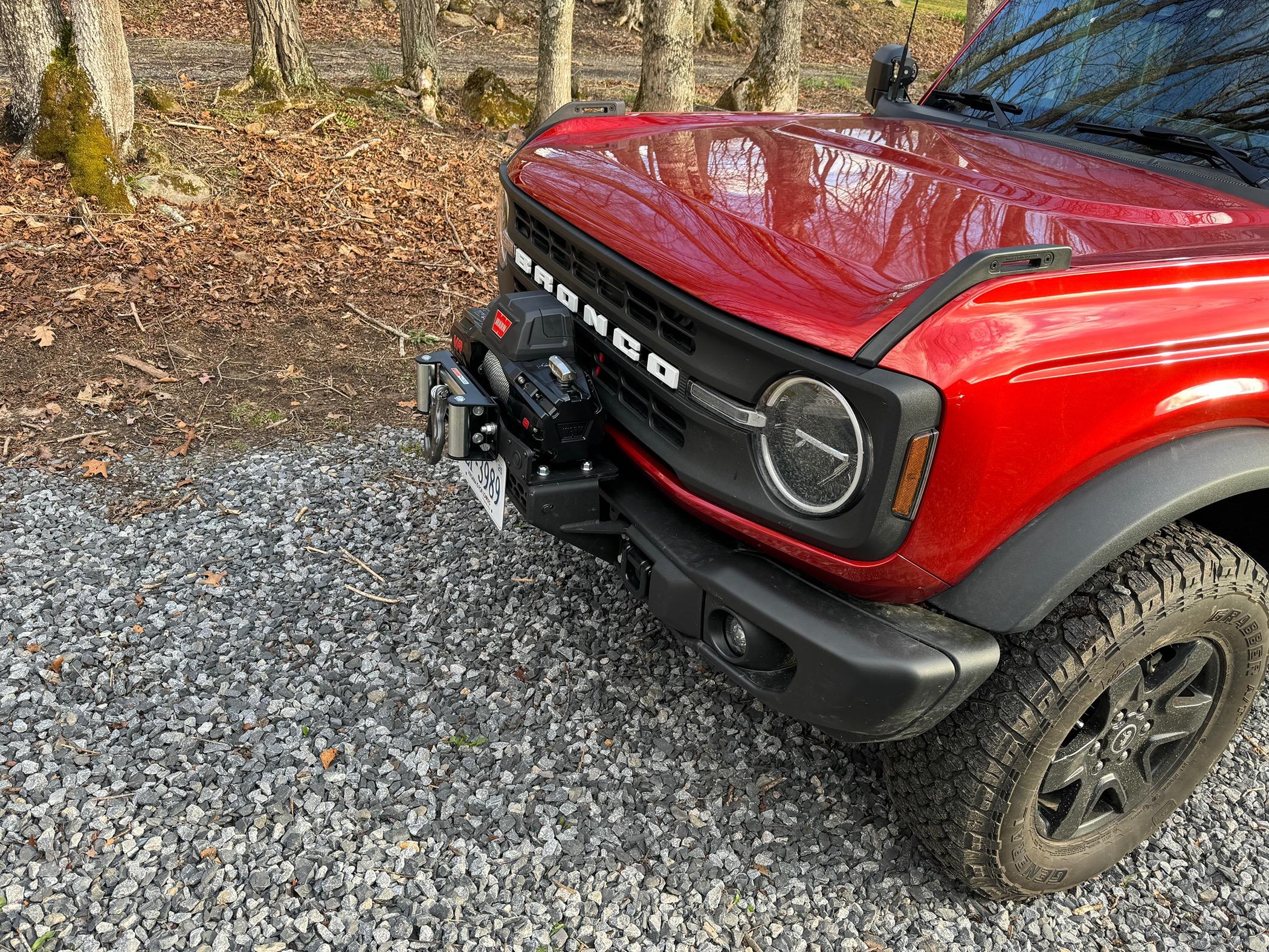 Ford Bronco High Mount Winch Plate installed on Capable Bumper IMG_0733