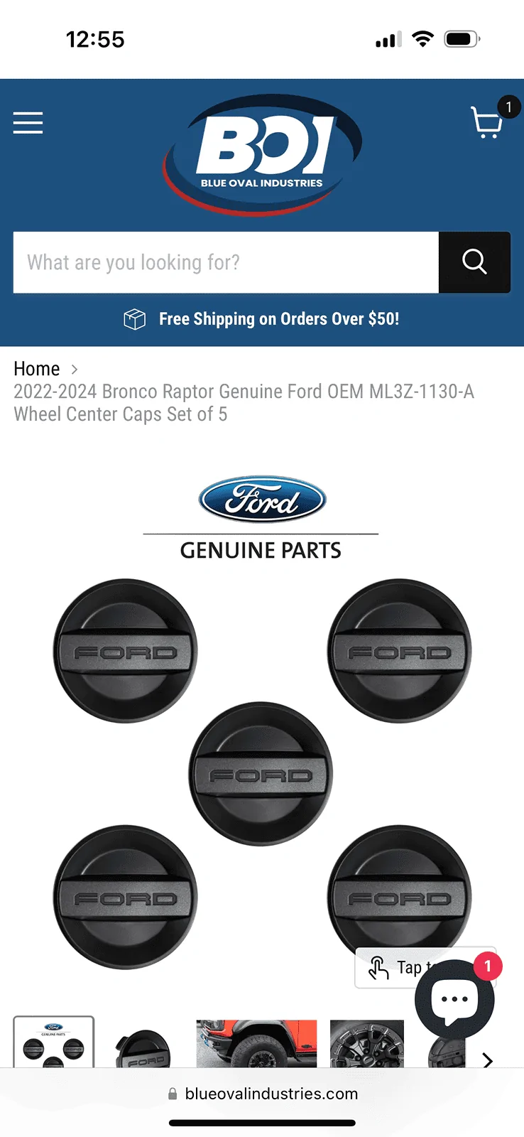 Ford Bronco Sasquatch wheel center caps IMG_1354