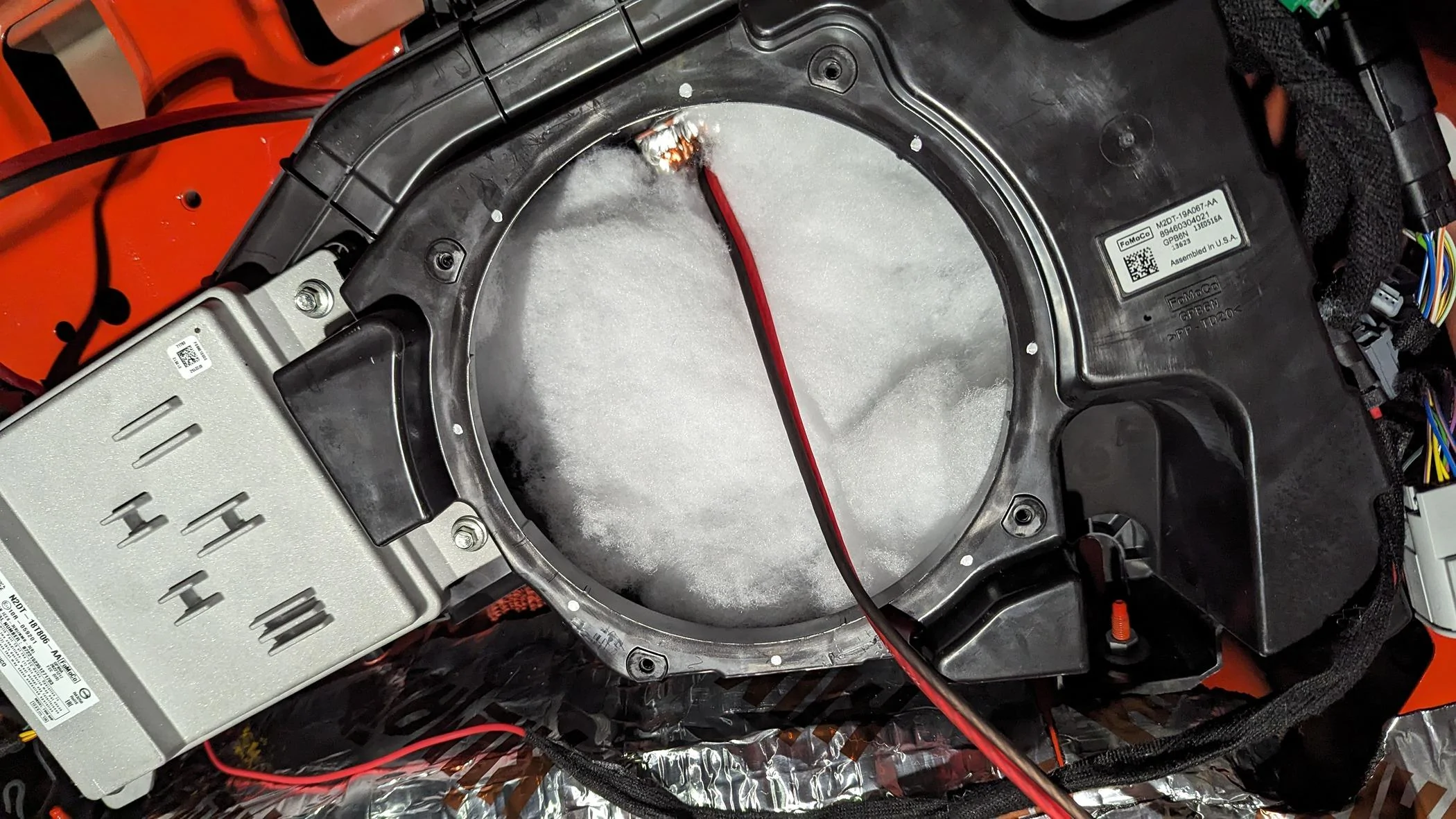 Ford Bronco Installing OEM subwoofer in subwoofer delete car. PXL_20240309_024739671