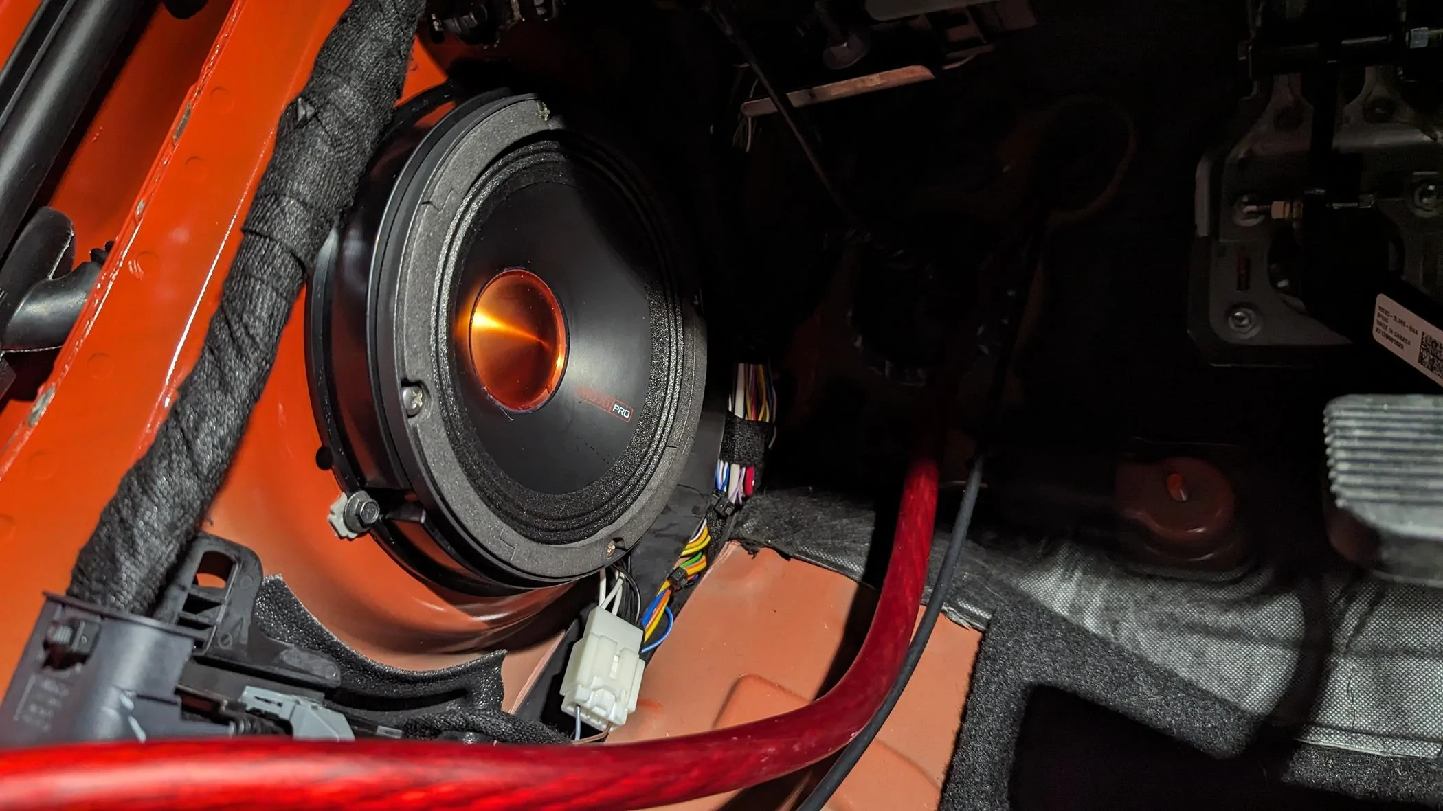 Ford Bronco Installing OEM subwoofer in subwoofer delete car. PXL_20240316_001957488